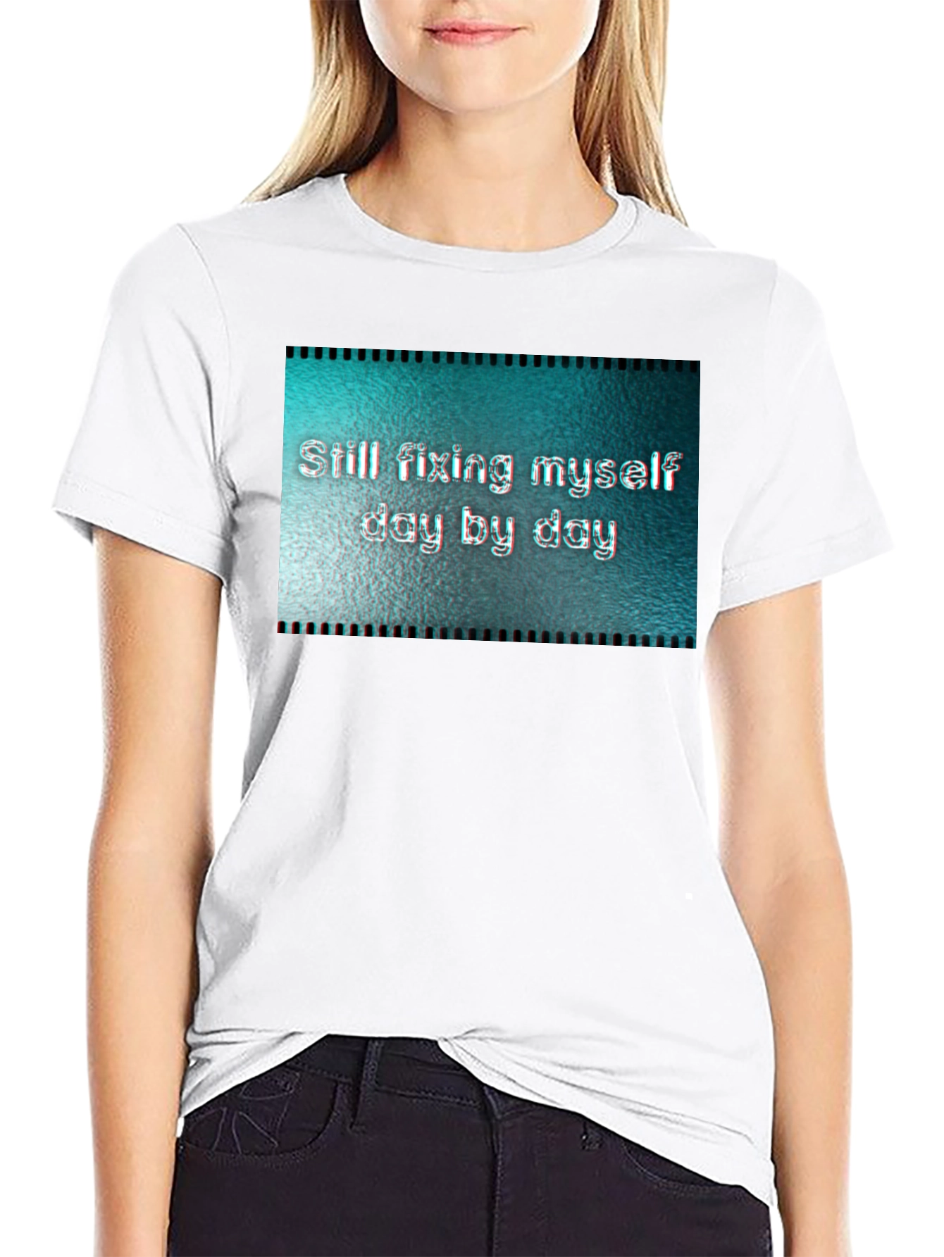 Black Fixing Myself Tee - Daily Motivation T-Shirt view 9