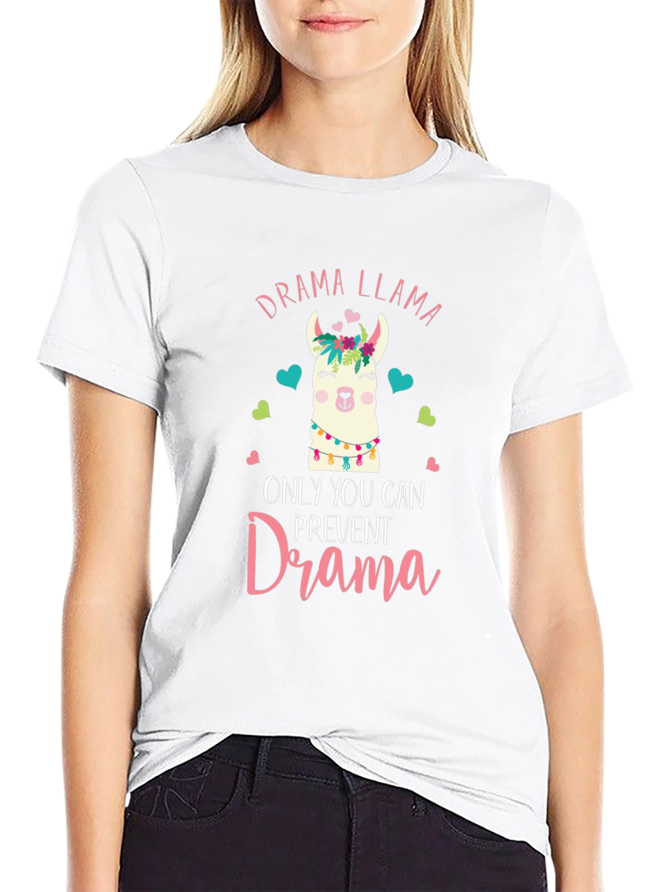 Black Drama Llama T-Shirt - Funny Animal Graphic Tee view 9