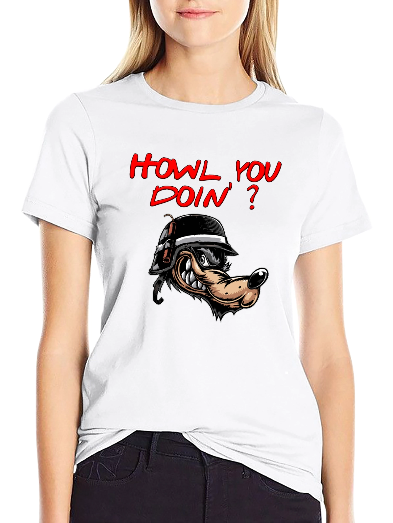 Black Howl You Doin' T-Shirt view 9