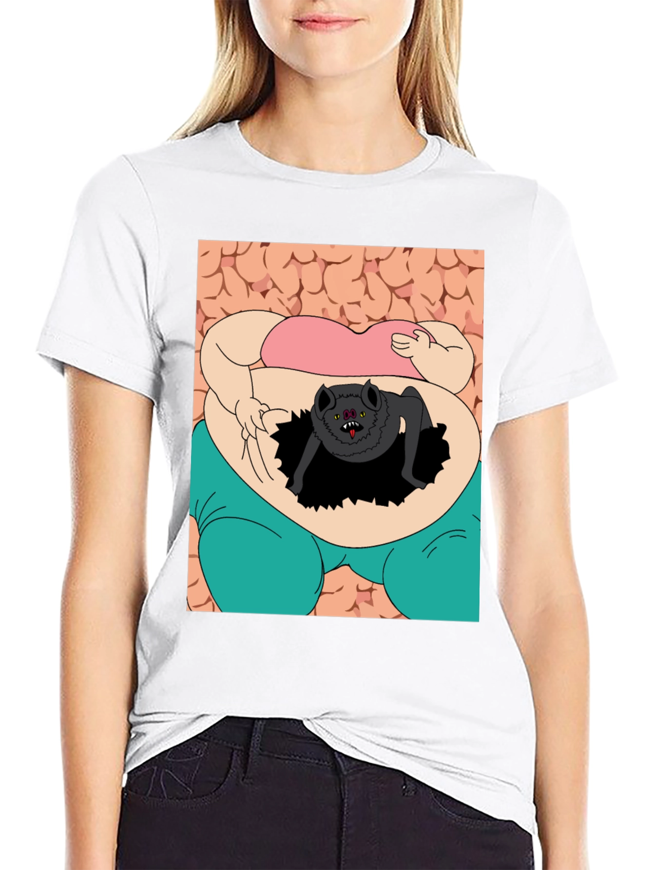 Black Cartoon Creature T-Shirt view 9