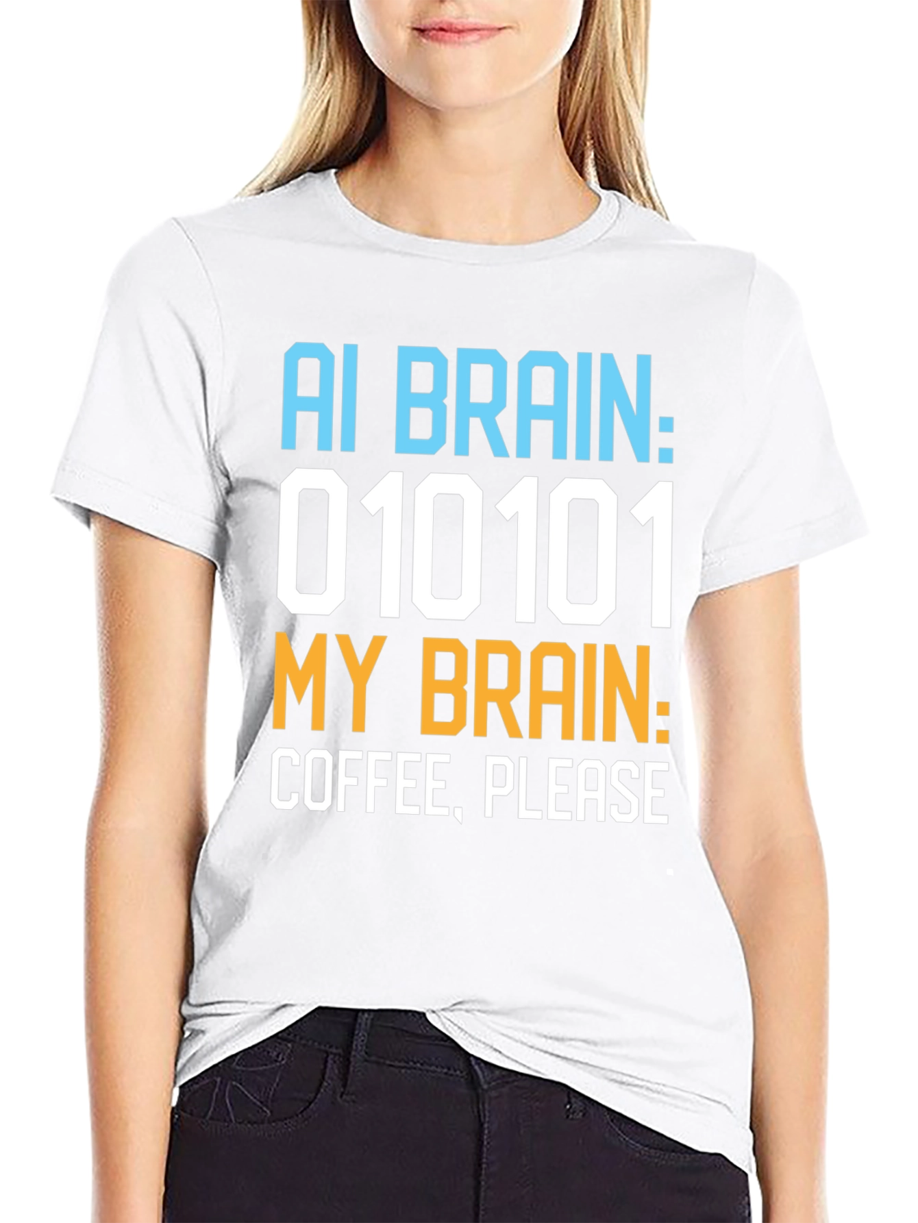 AI Brain Coffee Please Graphic T-Shirt - 9