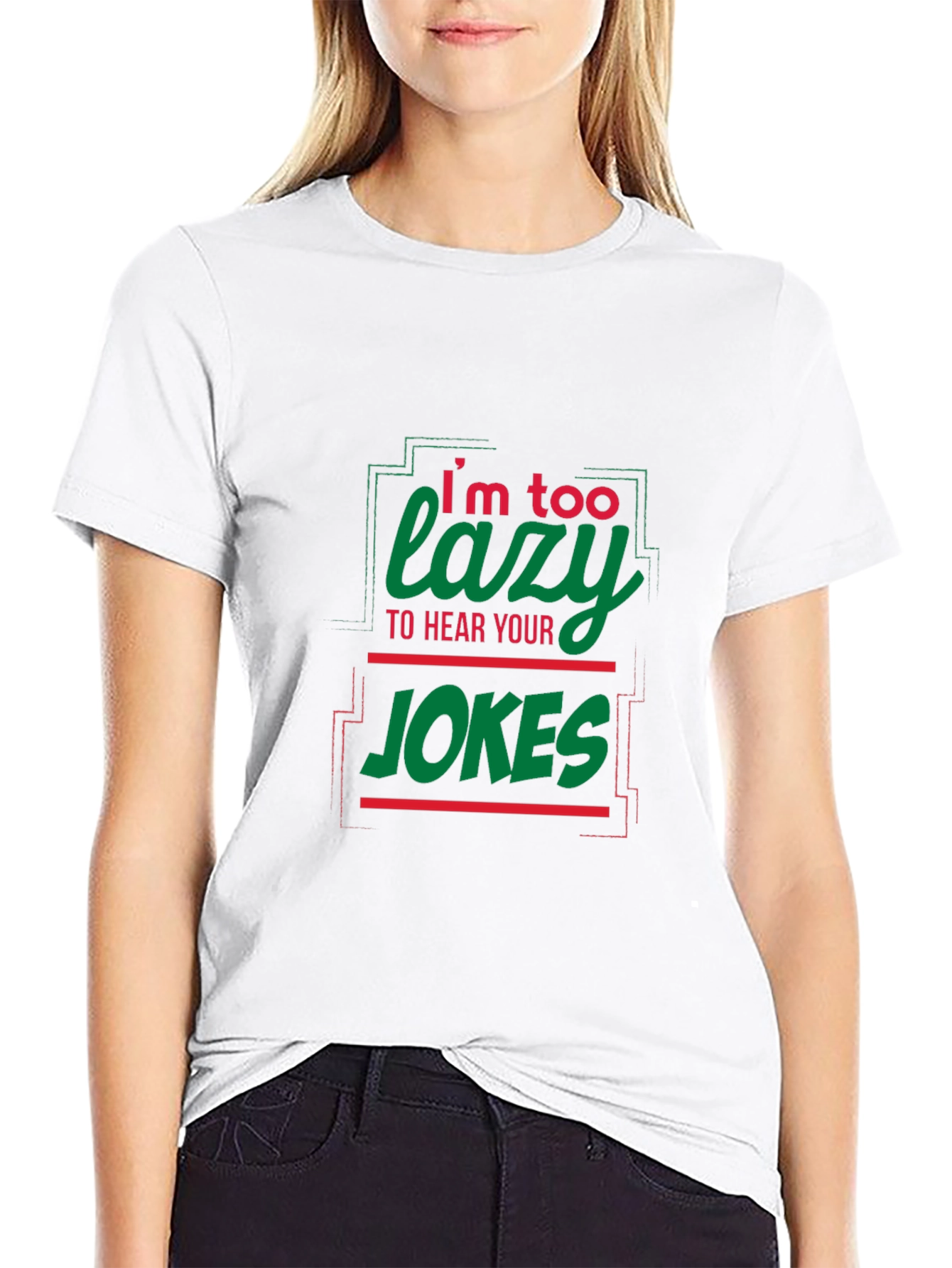 Black Lazy Jokes Graphic Tee - Black view 9