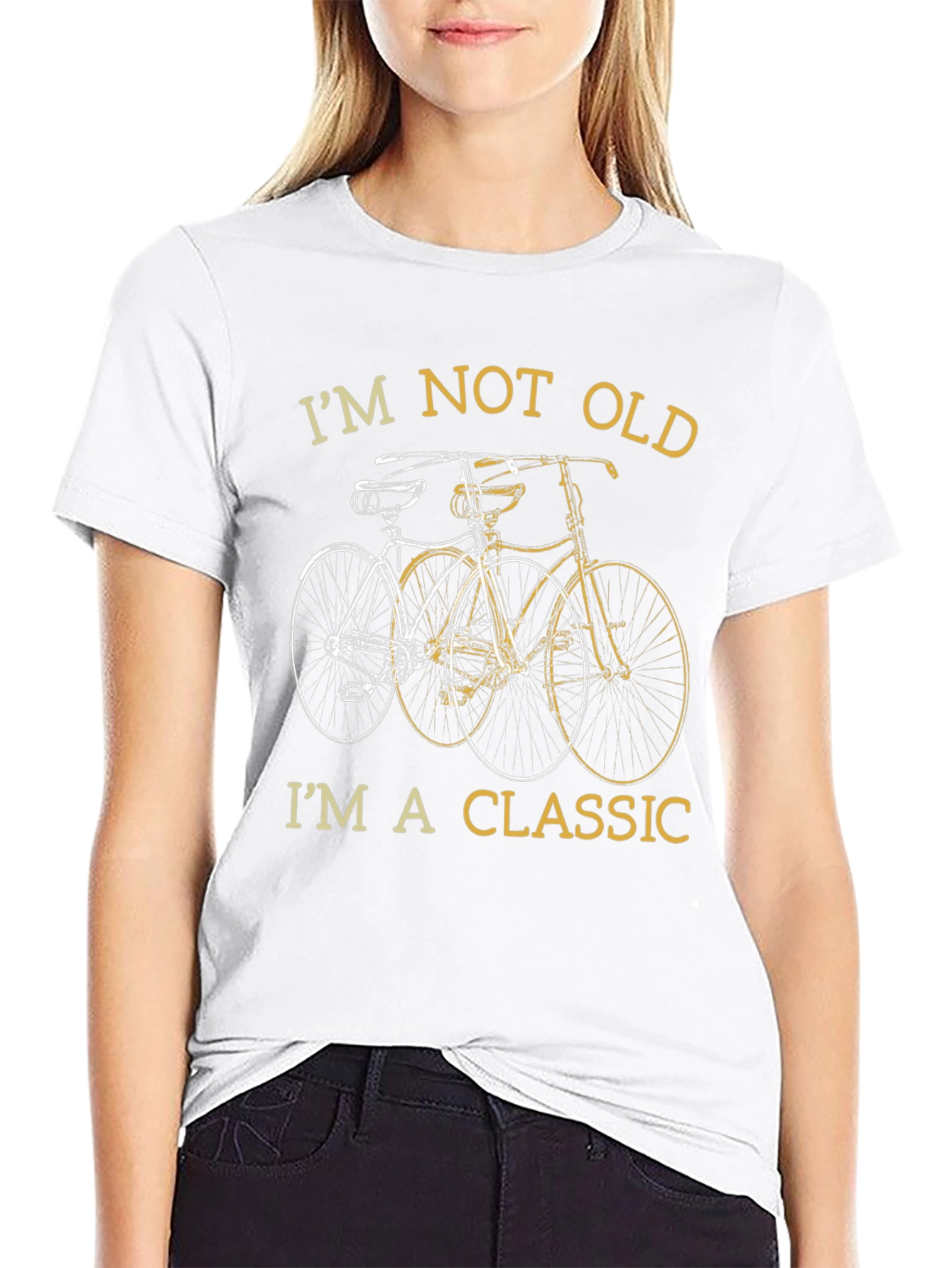 Black Classic Bicycle T-Shirt - "I'm Not Old, I'm A Classic" view 9