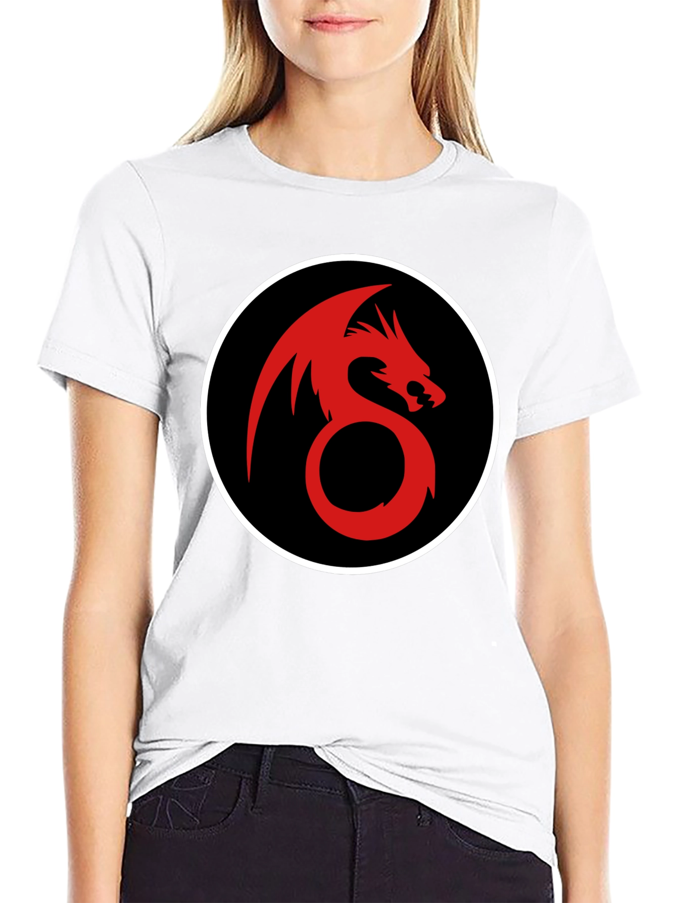 Black Dragon Circle Graphic Tee view 9