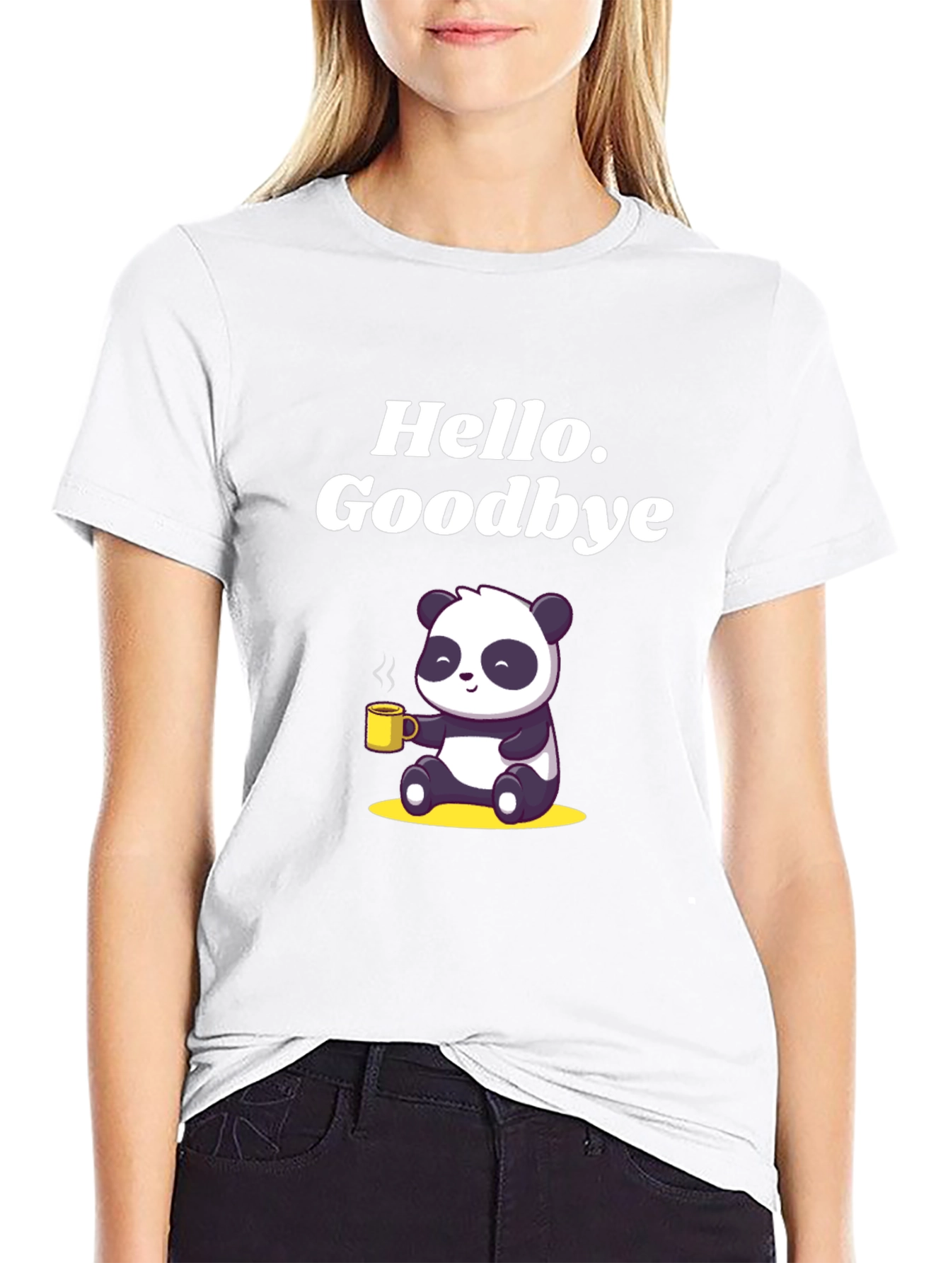 Black Hello Goodbye Panda T-Shirt view 9