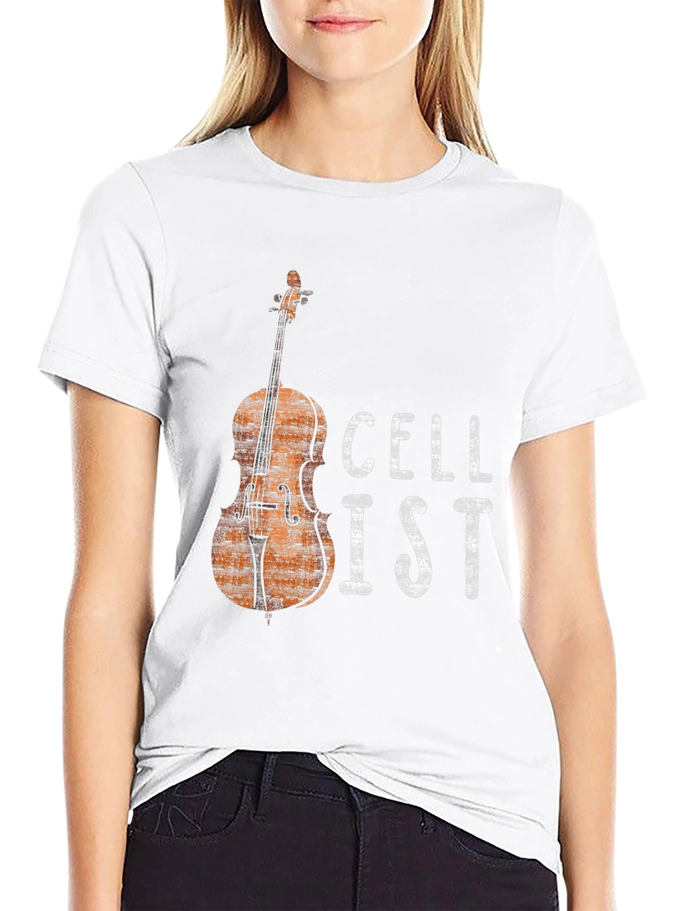 Black Cellist Graphic Tee - Musician T-Shirt view 9