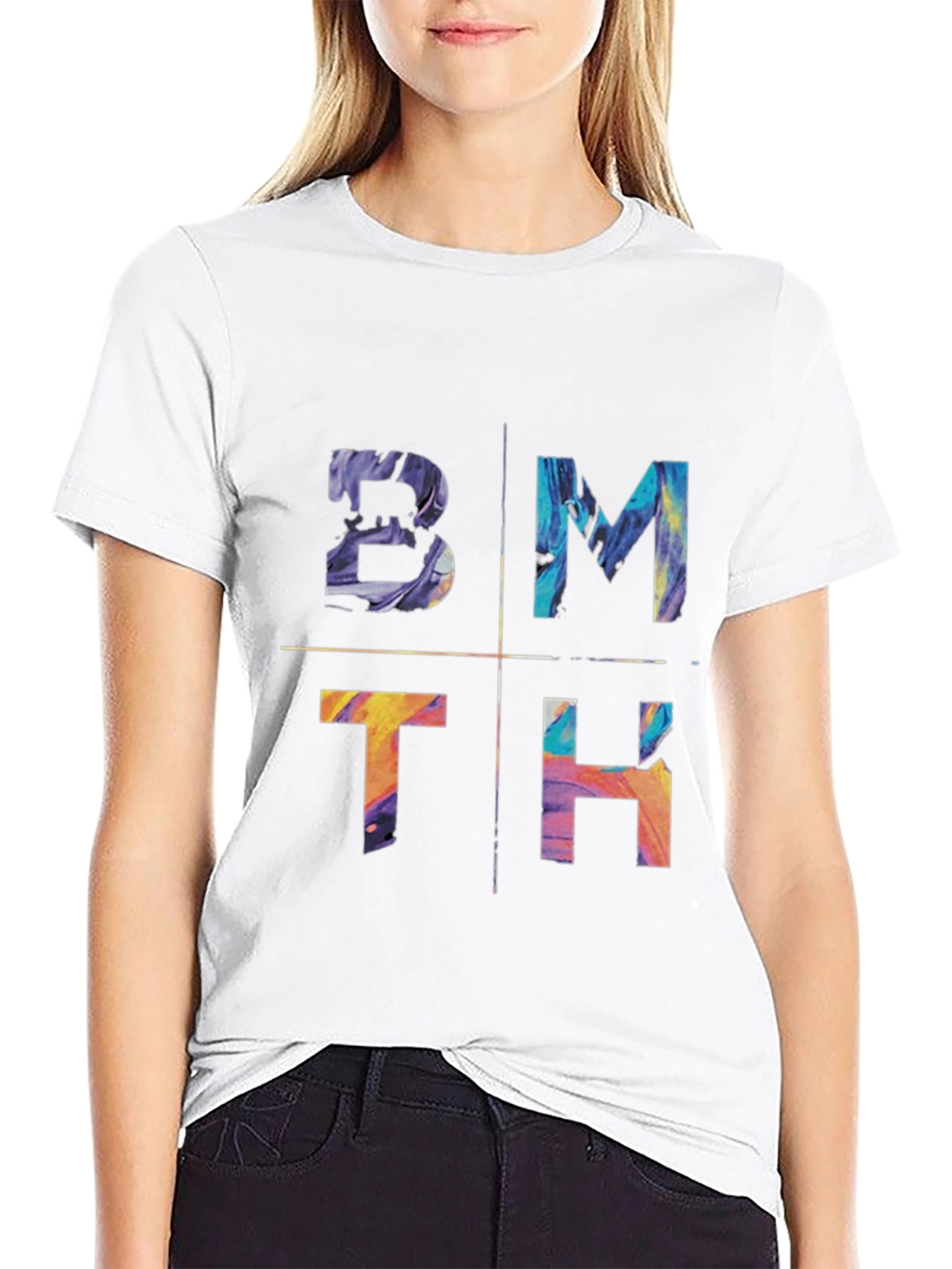Black BMTH Colorful Graphic Tee view 9