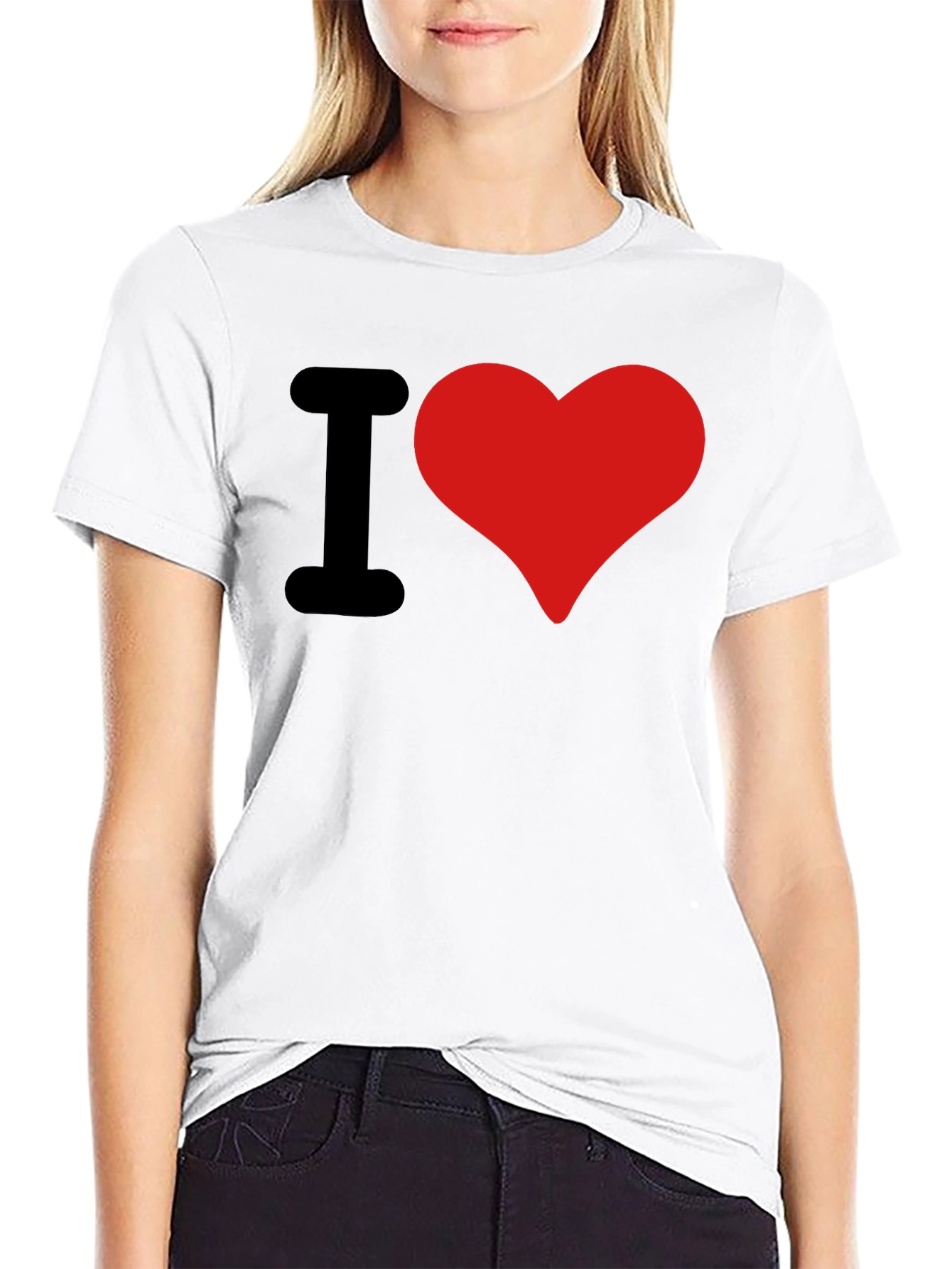 Black I Heart Graphic Tee - Bold Statement T-Shirt view 9