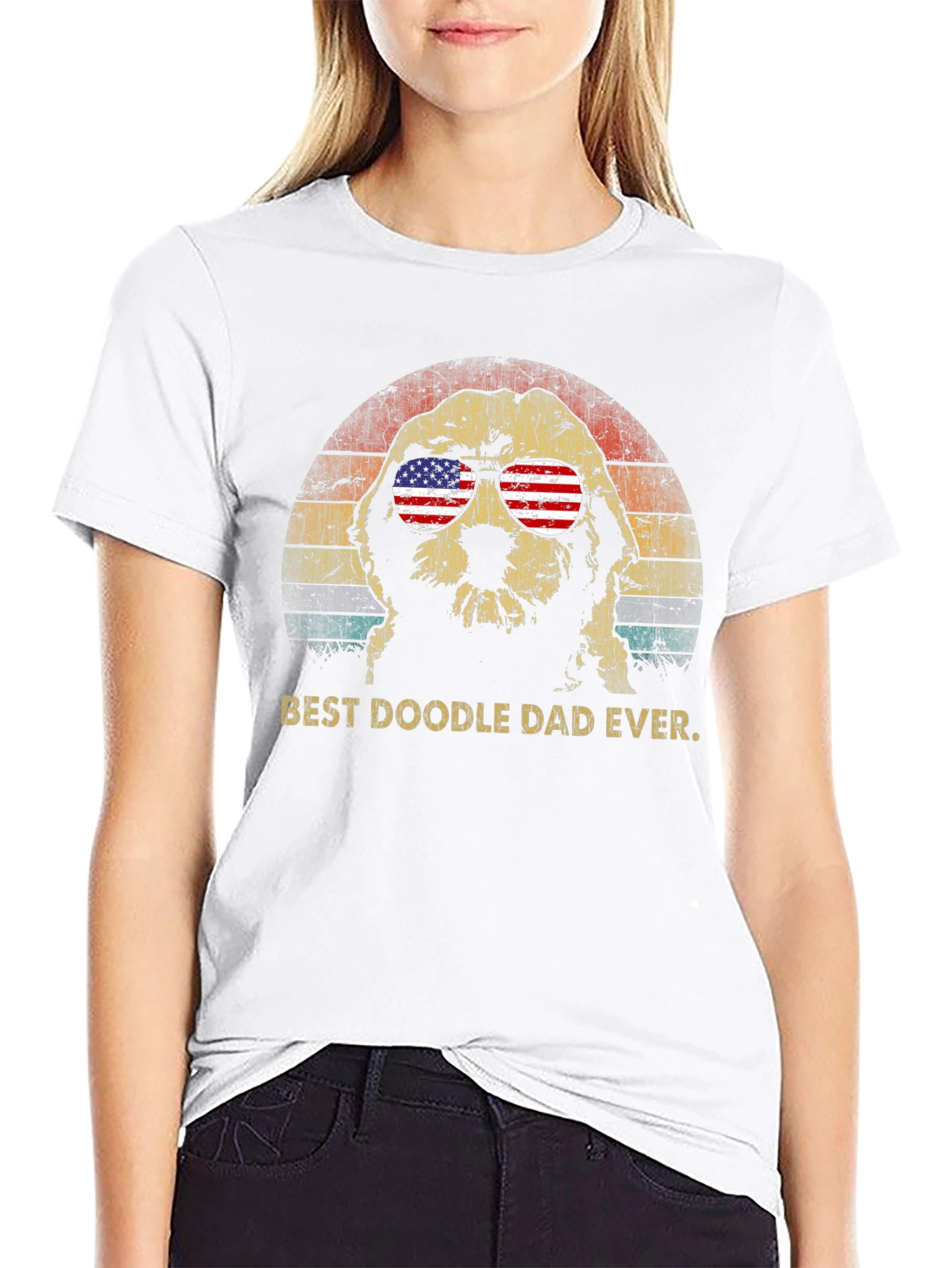 Black Best Doodle Dad Ever T-Shirt view 9