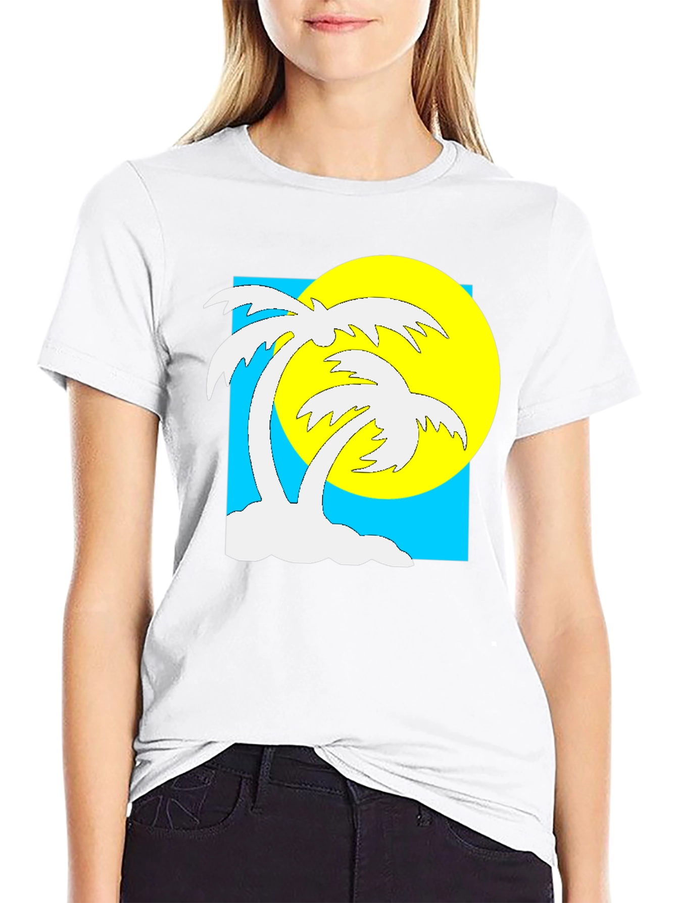 Black Tropical Palm Tree Graphic T-Shirt - Summer Vibes view 9