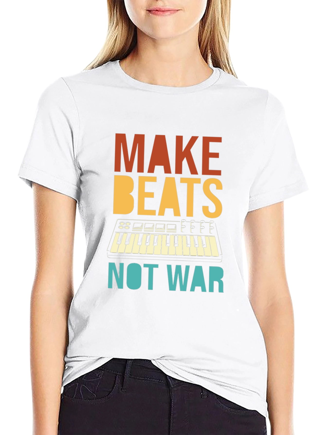 Black Make Beats Not War Graphic T-Shirt view 9