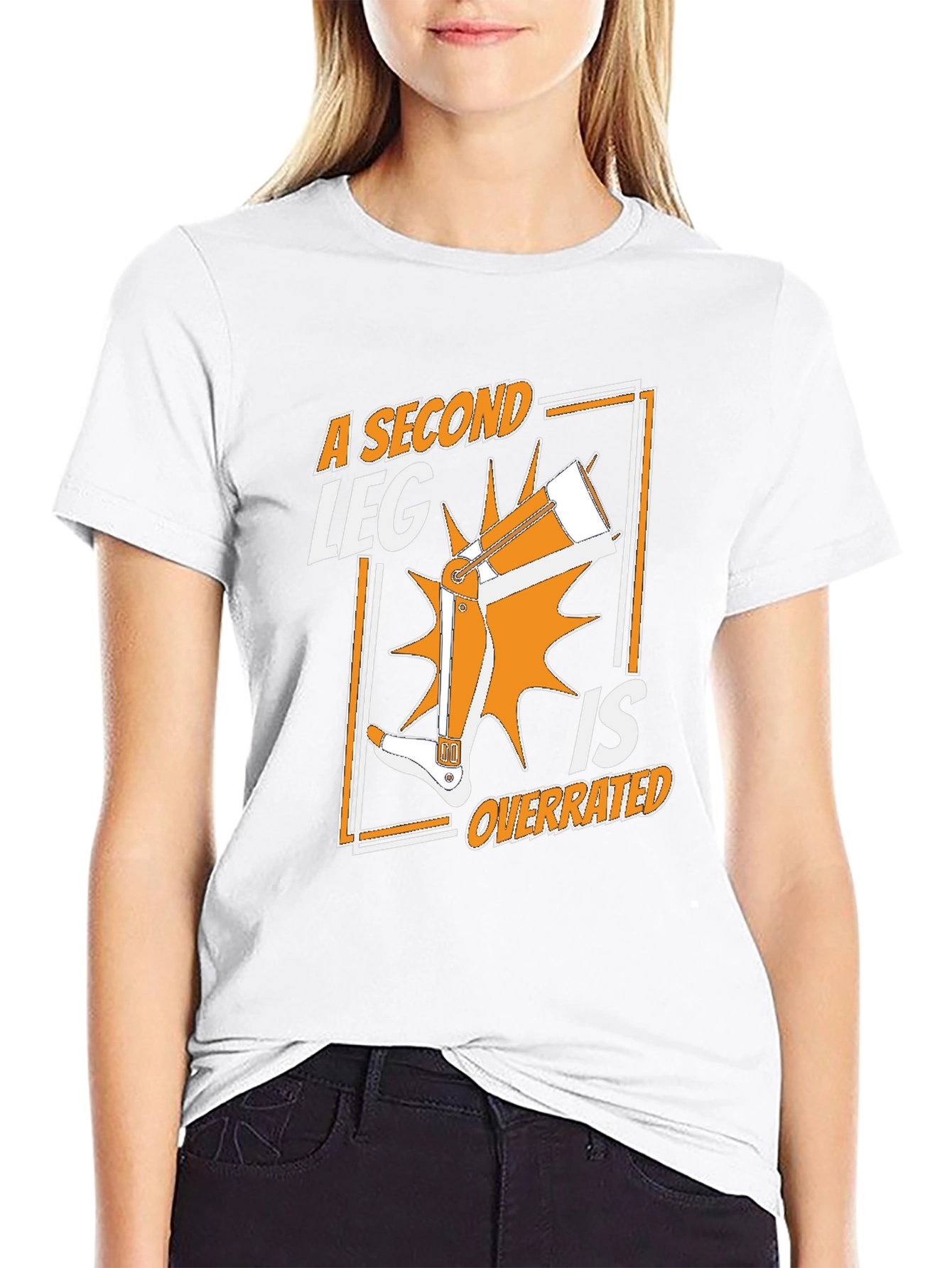 Black A Second Leg Is Overrated Graphic T-Shirt view 9