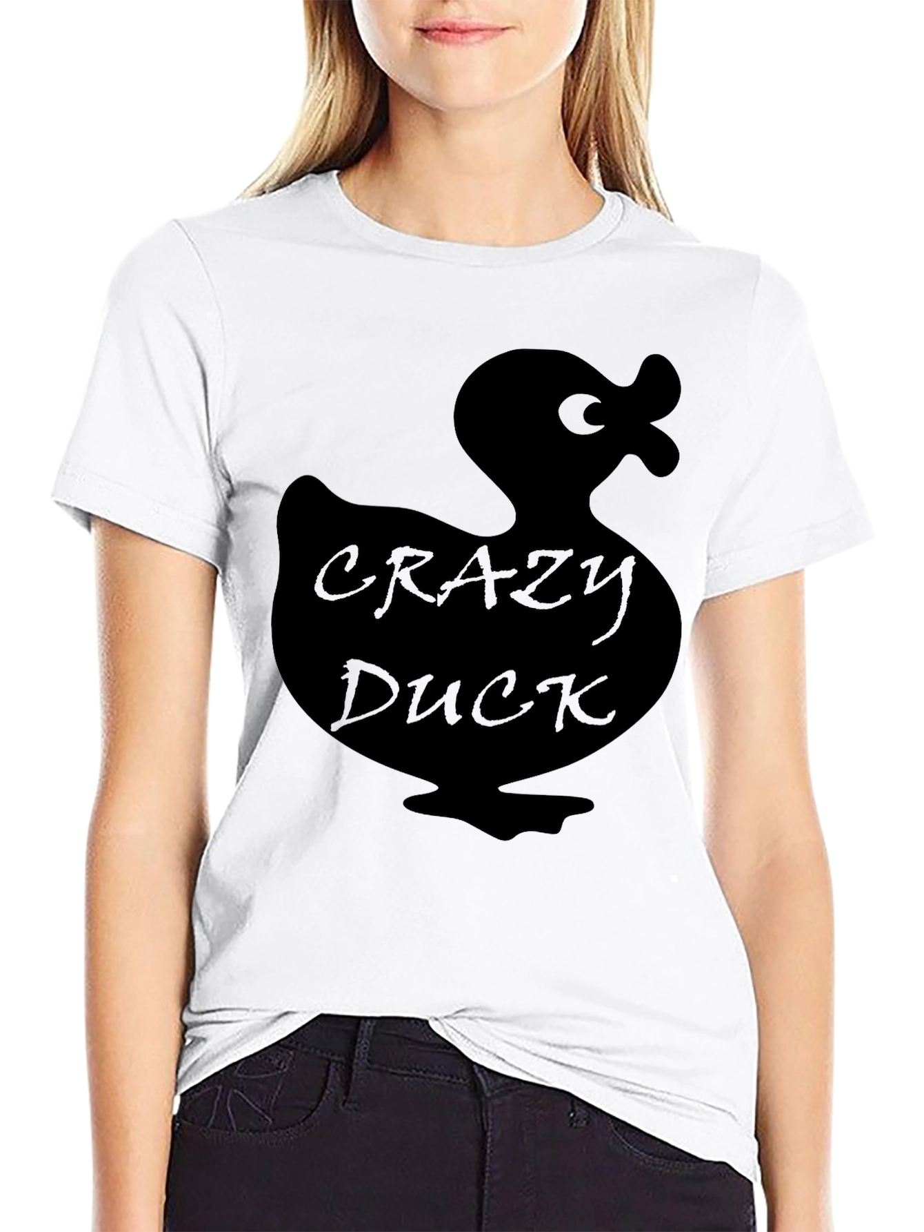 Black Crazy Duck Black T-Shirt: Quirky & Fun Style view 9