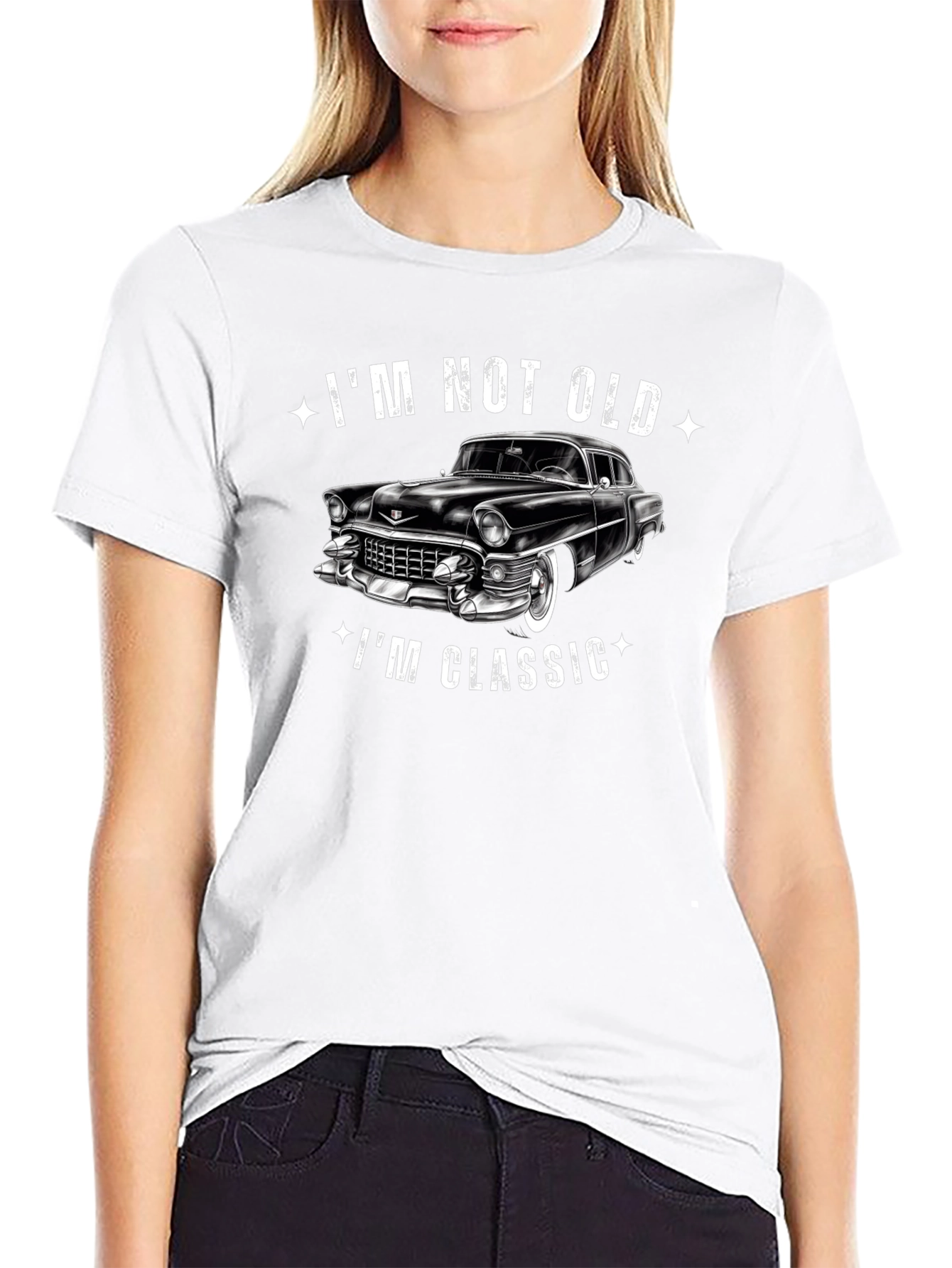 Black I'm Not Old I'm Classic Car Graphic Black T-Shirt view 9