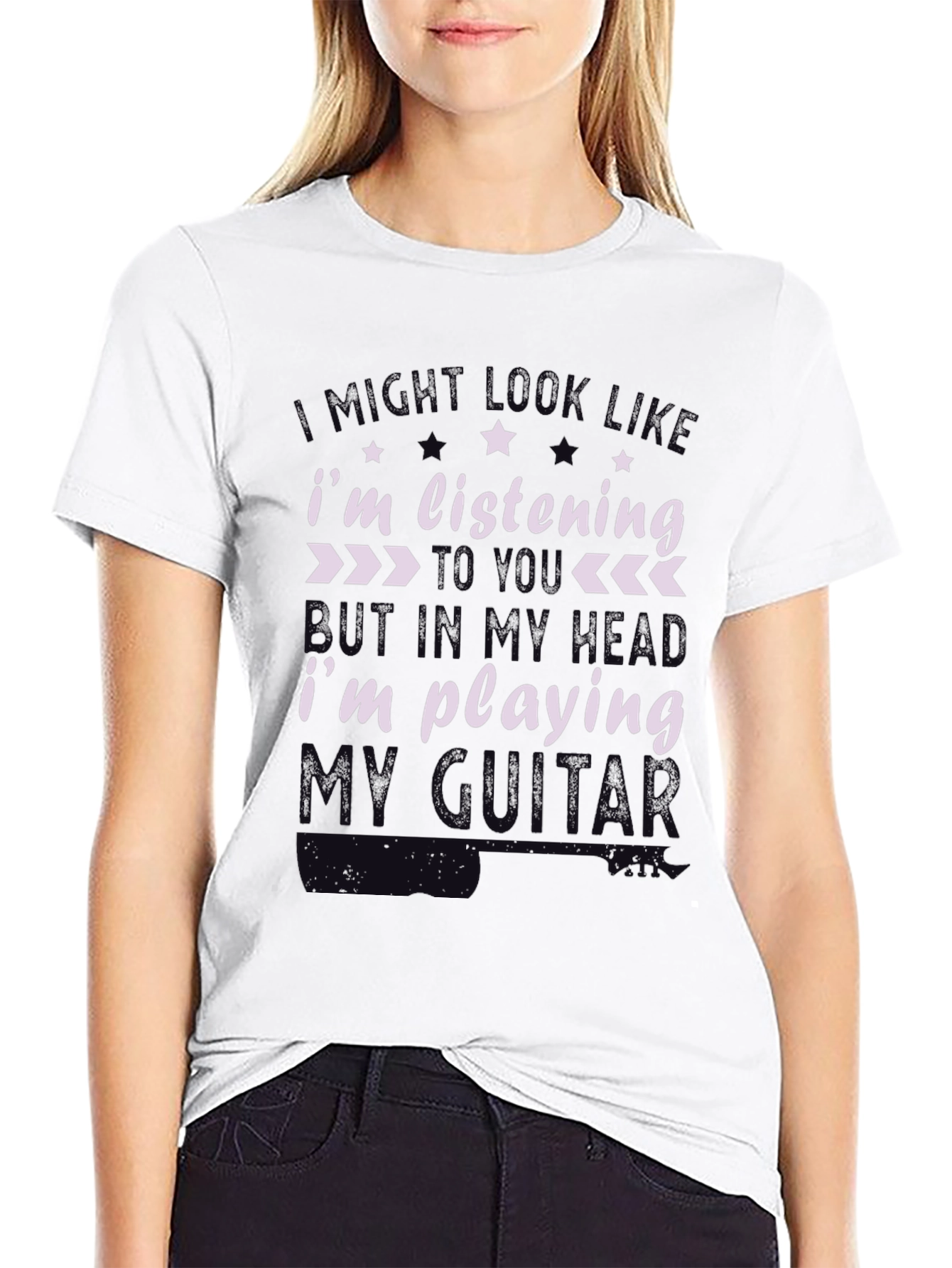 Black Musician T-Shirt: I'm Playing My Guitar view 9