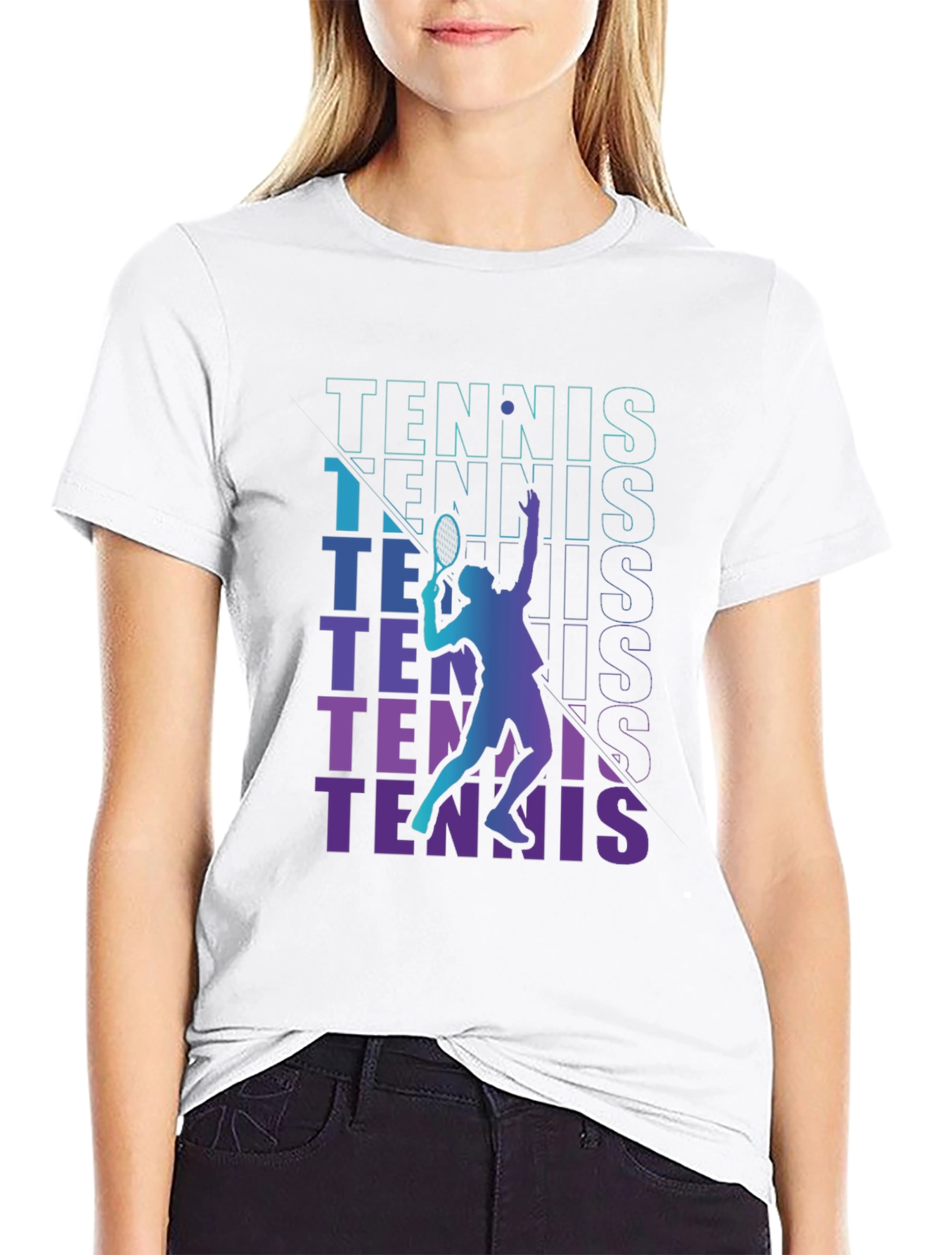 Black Tennis Player Graphic T-Shirt view 9