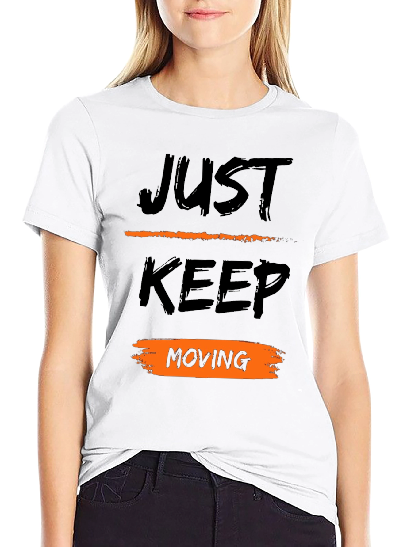 Black Just Keep Moving Black T-Shirt view 9