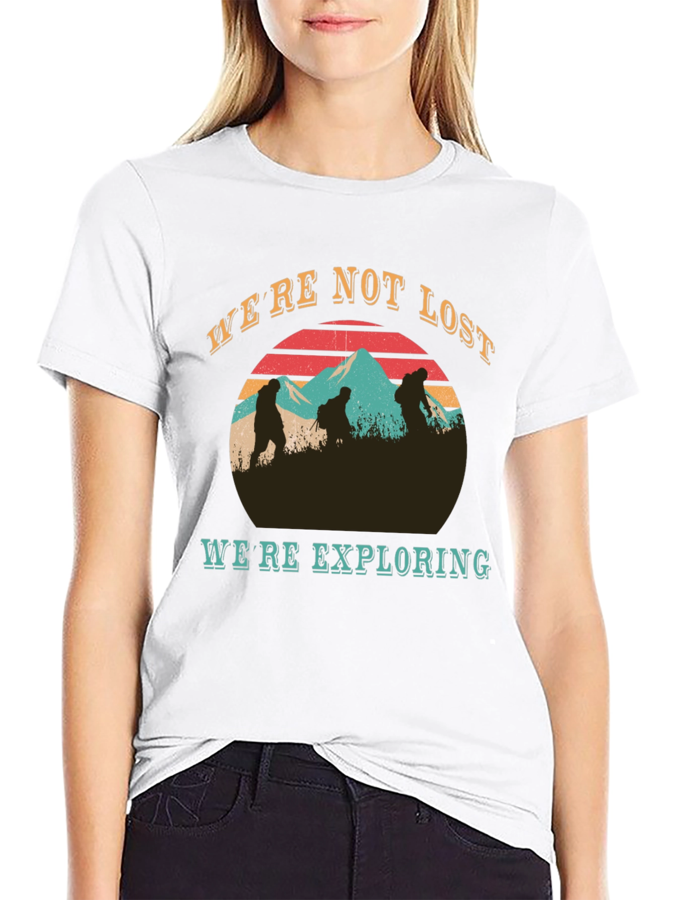 Black We're Not Lost T-Shirt - Hiking Adventure Tee view 9