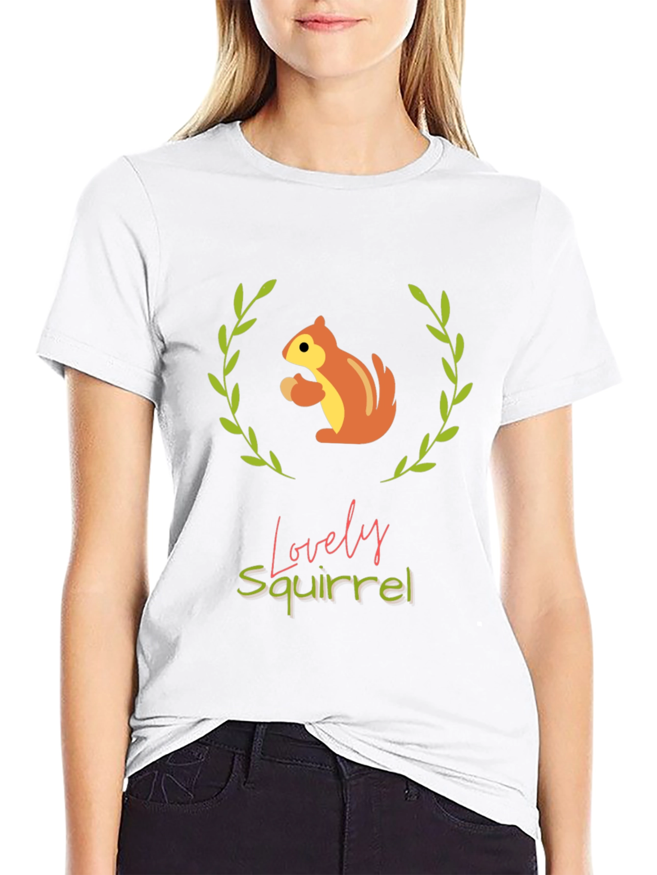 Black Lovely Squirrel Graphic Tee - Comfort & Style view 9