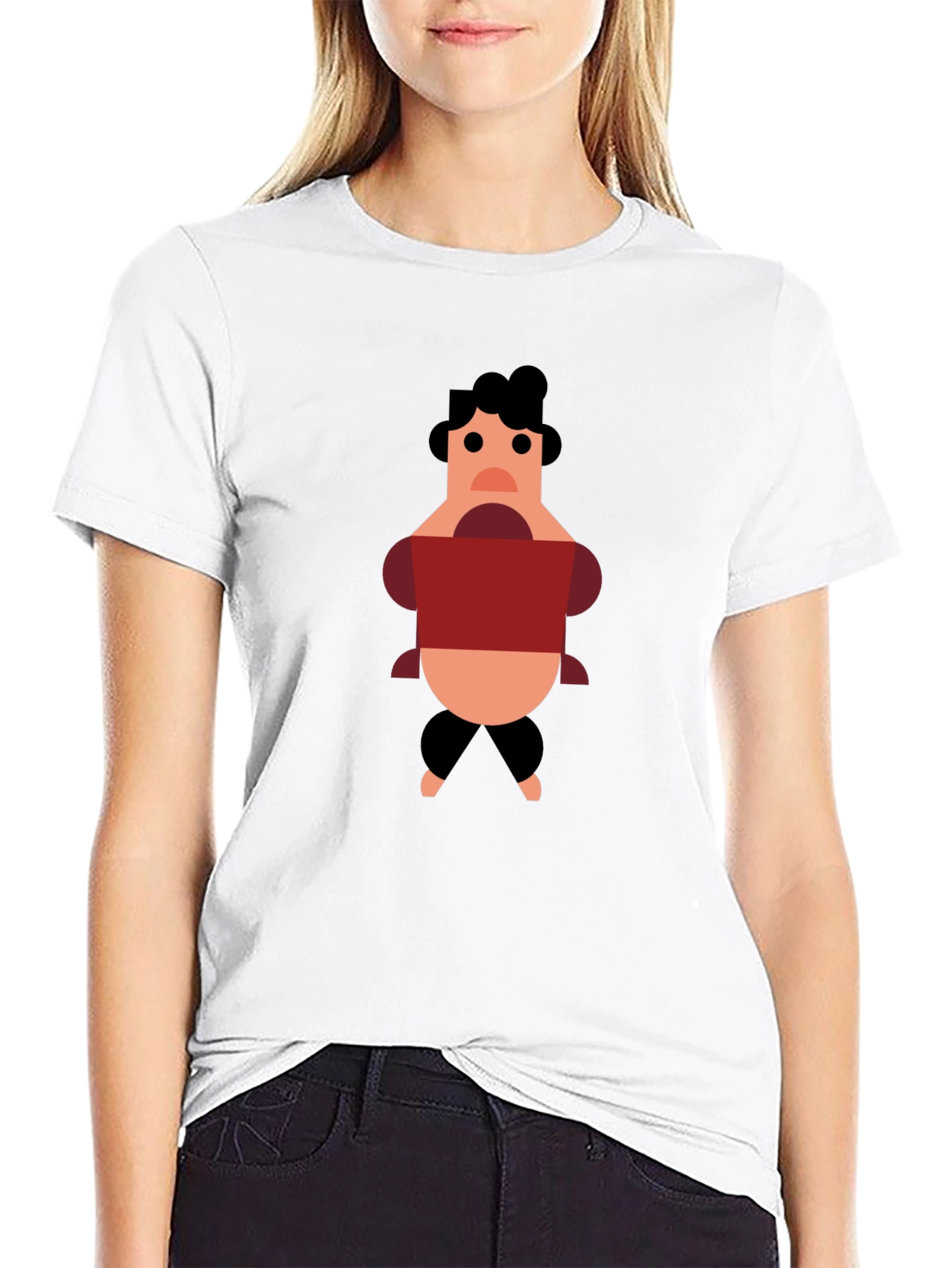 Black Cartoon Person Black T-Shirt view 9