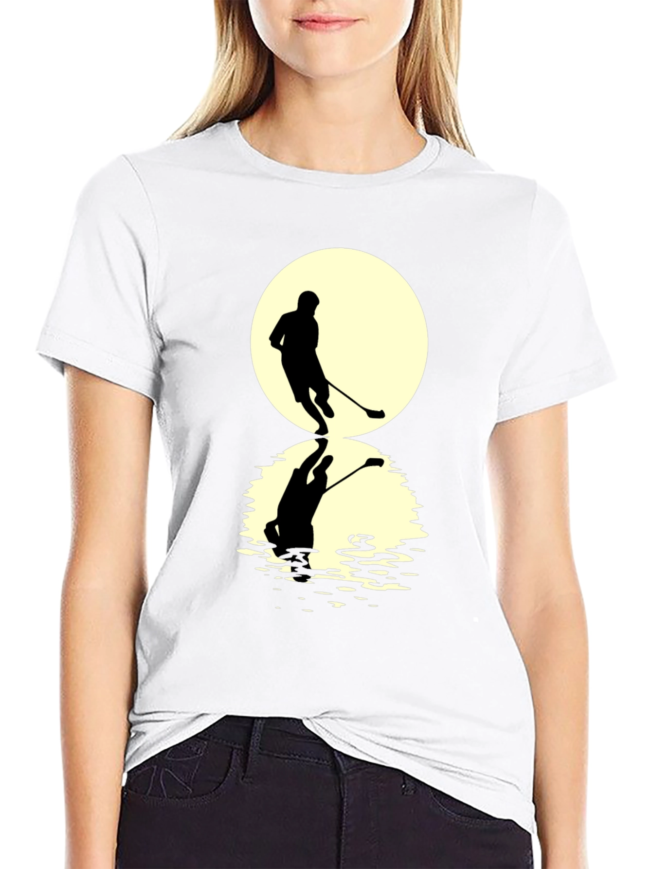 Black Hockey Player Graphic T-Shirt view 9