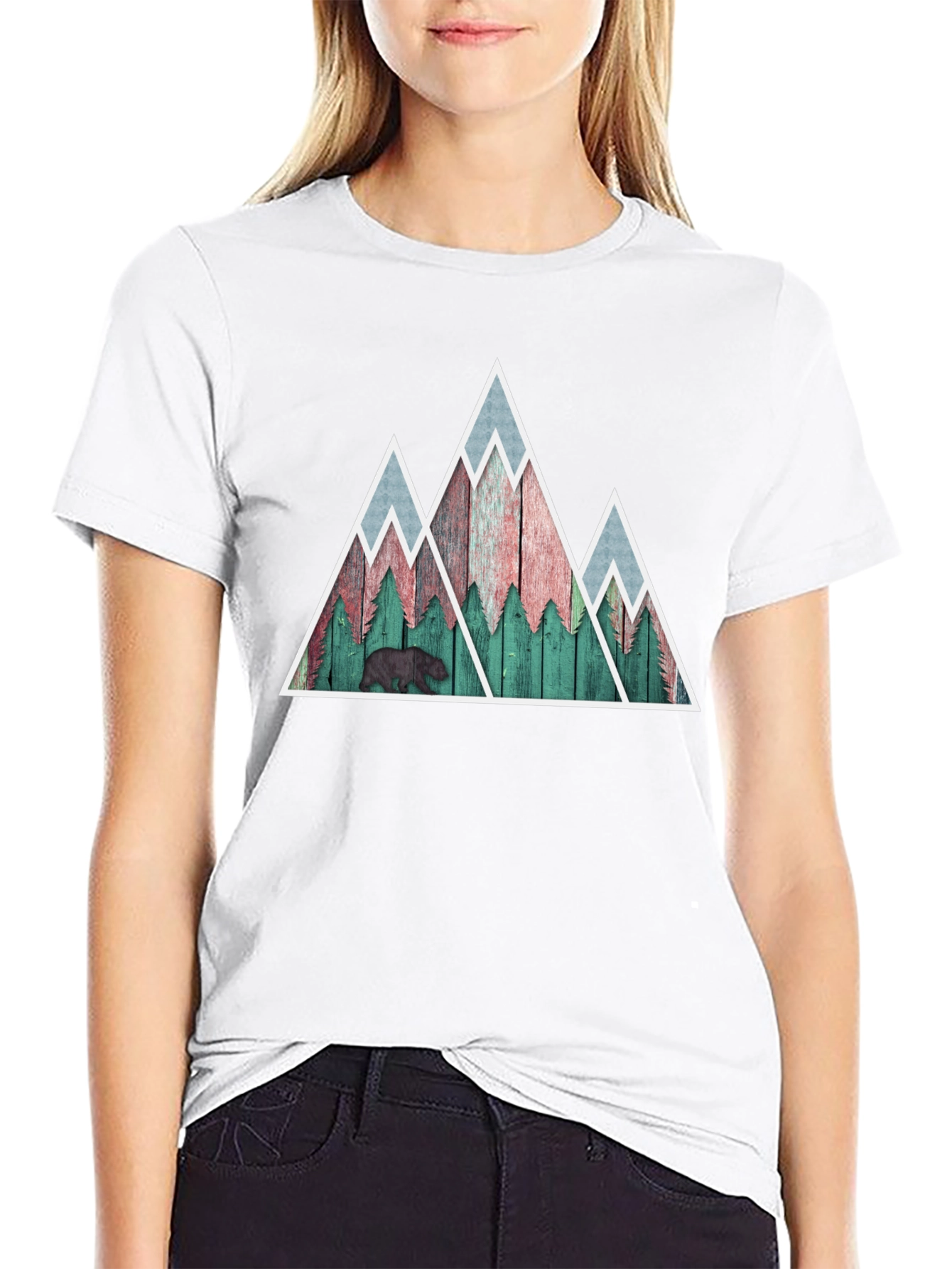 Black Mountain Bear Graphic Tee - Nature Inspired Mens Shirt view 9