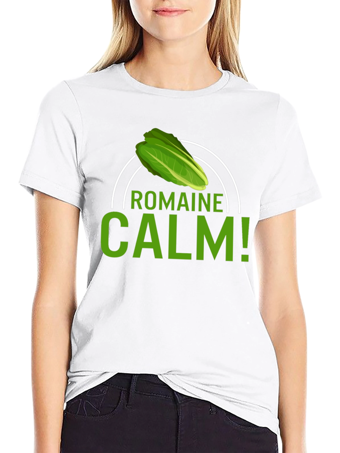 Black Romaine Calm T-Shirt - Funny Foodie Tee view 9