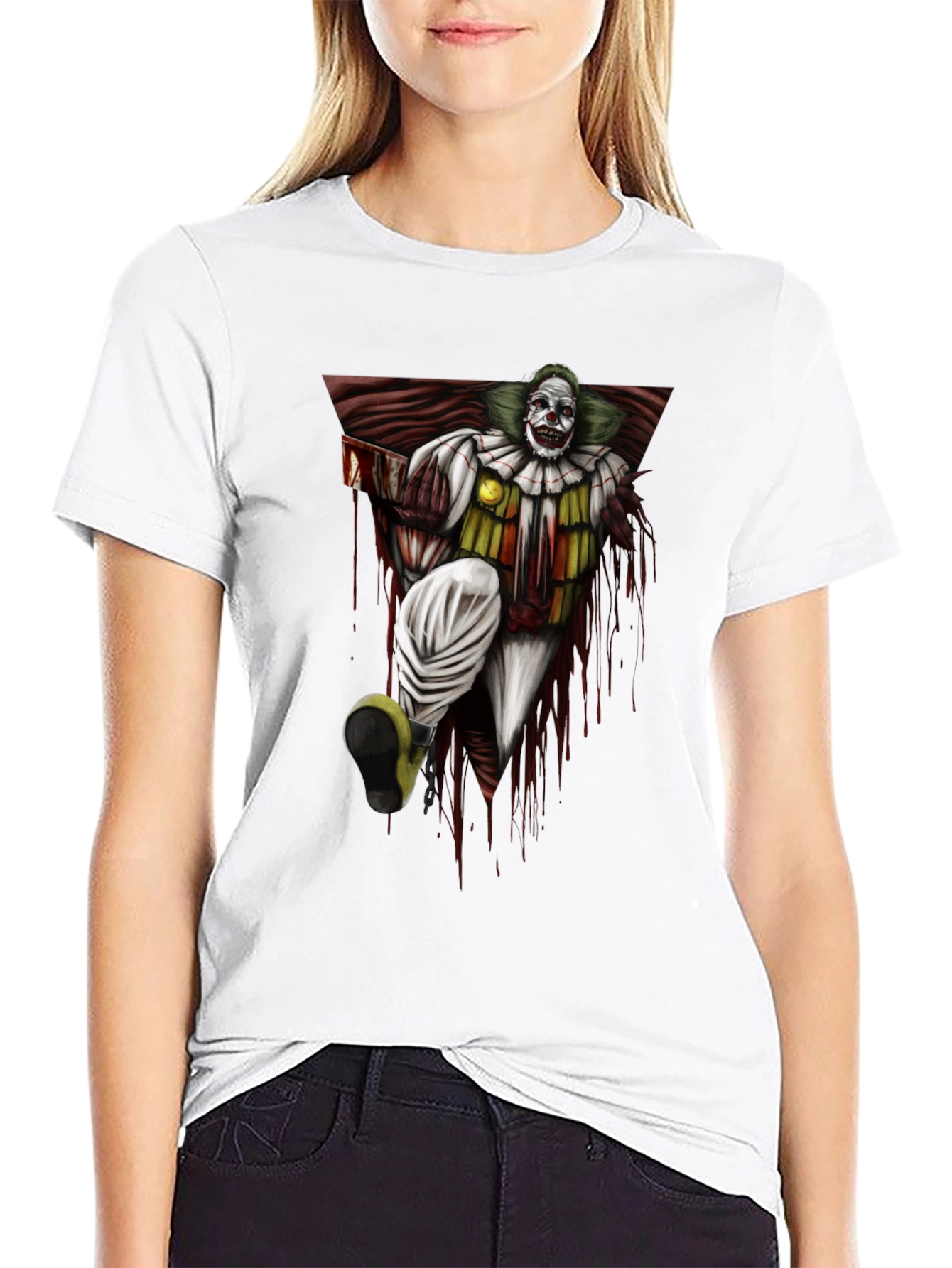 Black Killer Clown Graphic Tee - Horror T-Shirt view 9