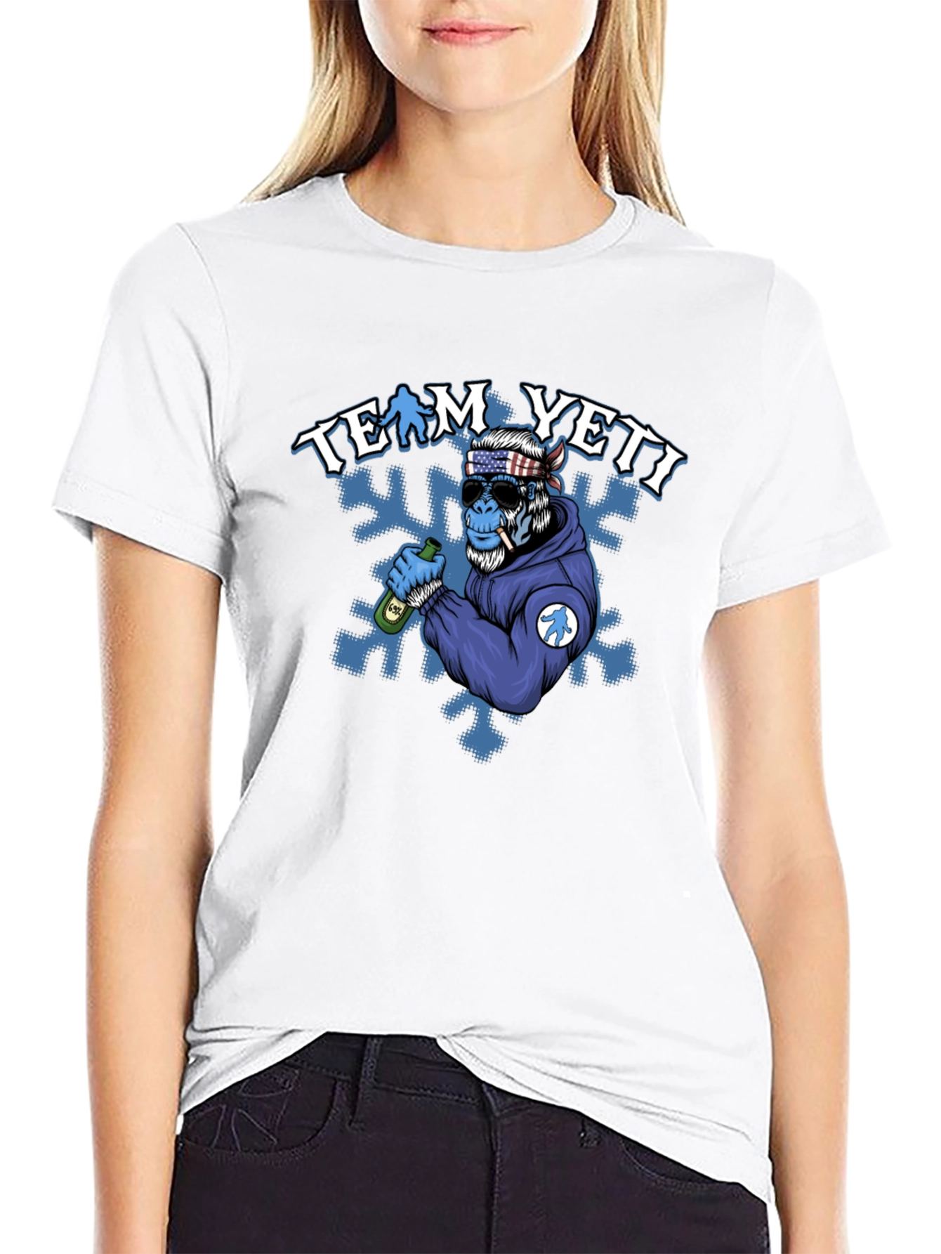 Black Team Yeti Black Graphic Tee view 9