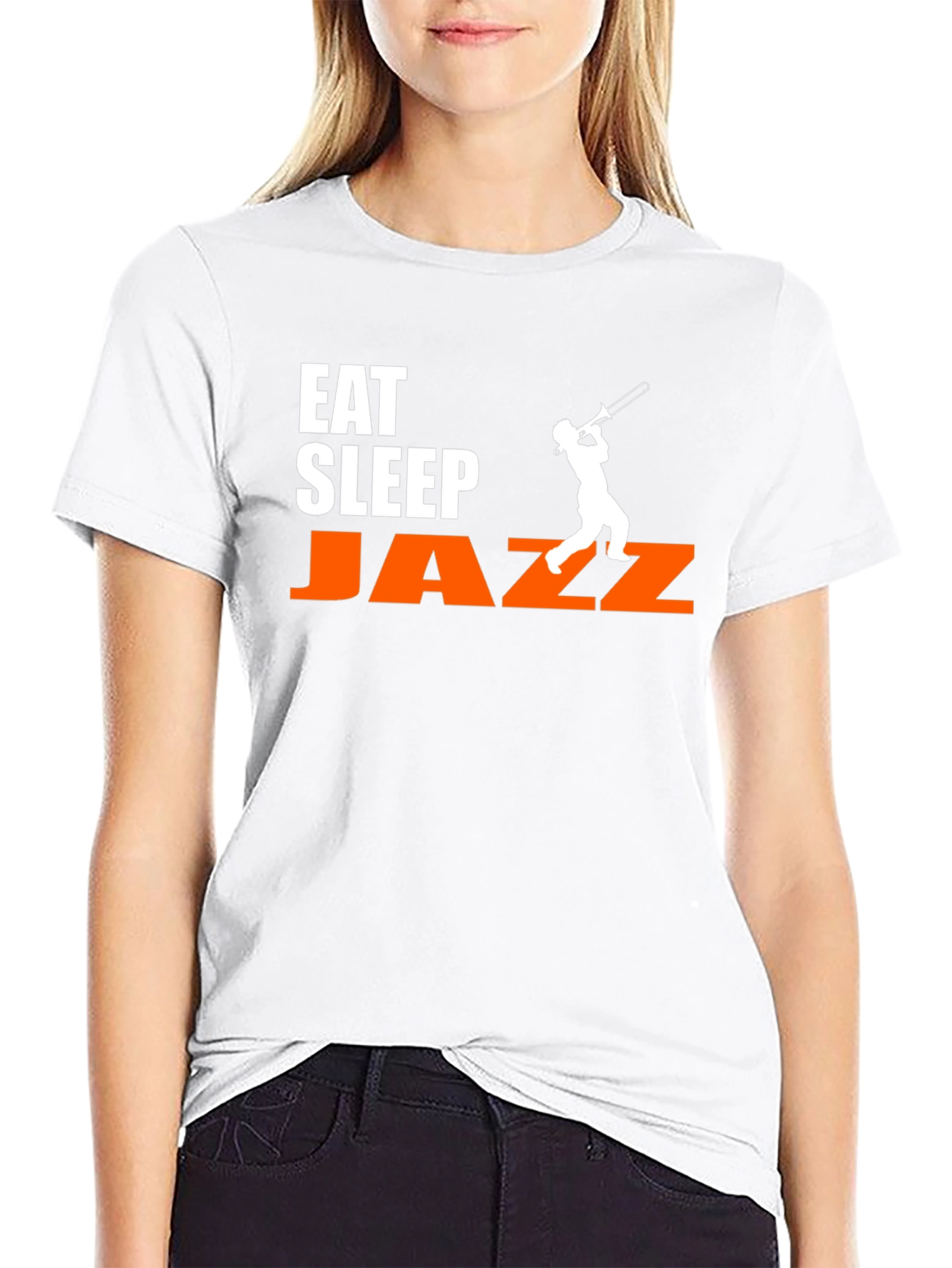 Black Eat Sleep Jazz T-Shirt - Trombone Player Tee view 9