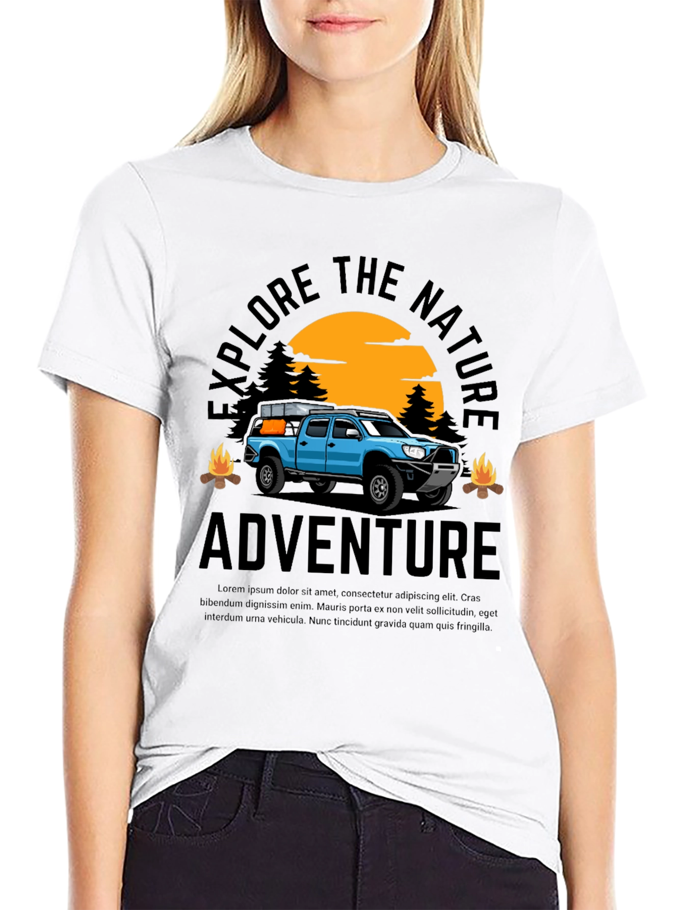 Black Explore Nature Adventure Graphic Tee - Black view 9