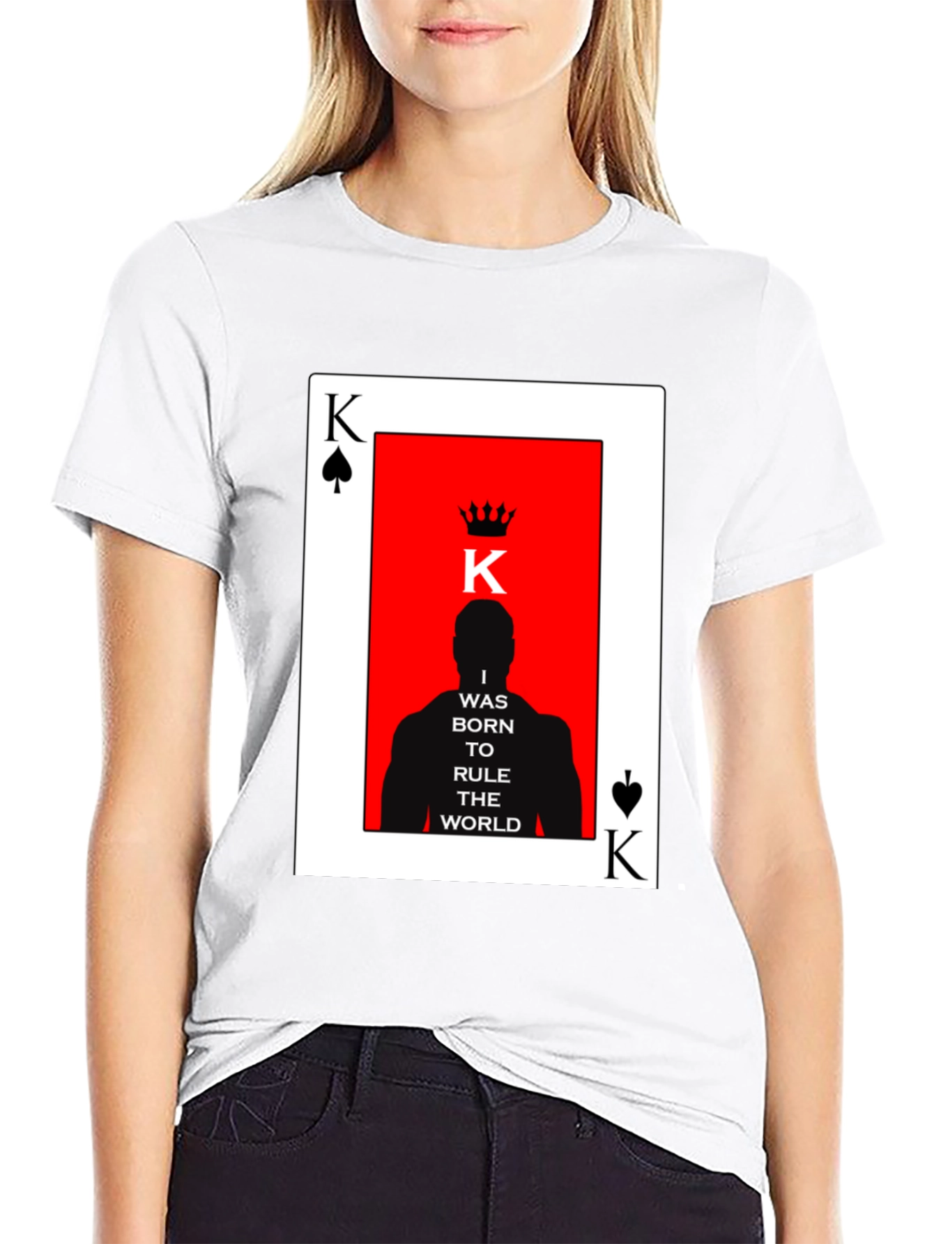 Black King of Spades T-Shirt - Born to Rule the World view 9