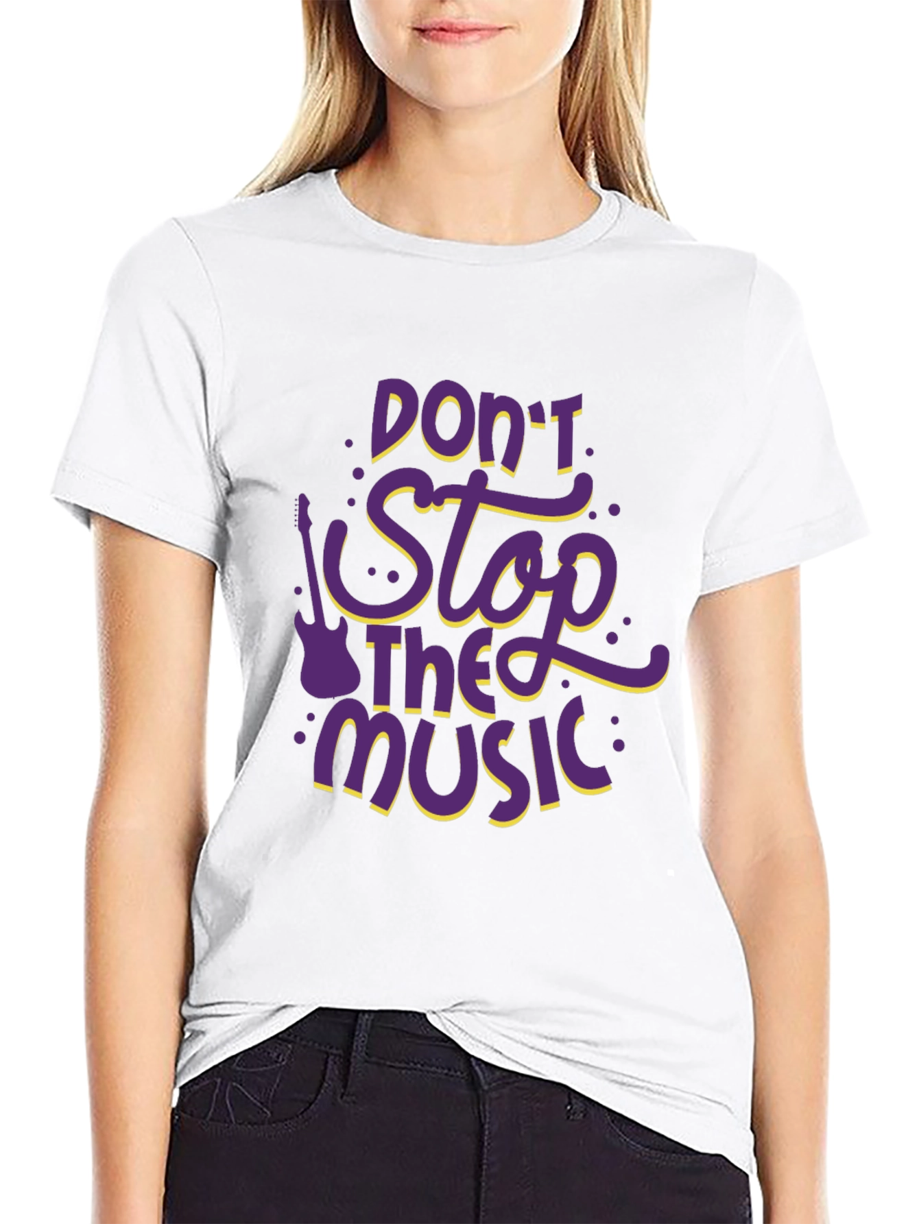 Black Don't Stop the Music Graphic T-Shirt view 9