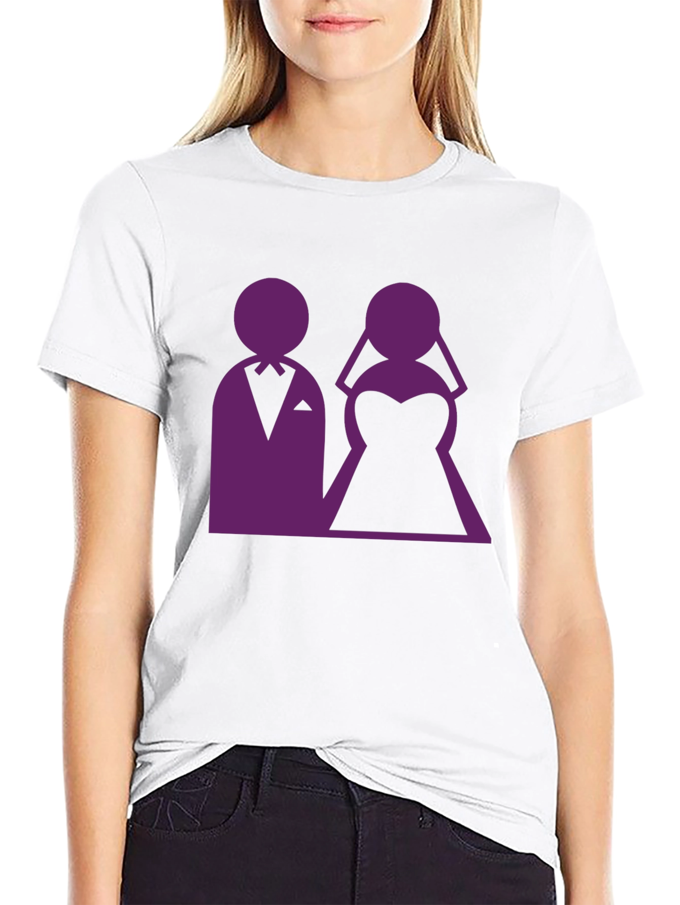 Black Wedding Couple Graphic Tee - Black view 9