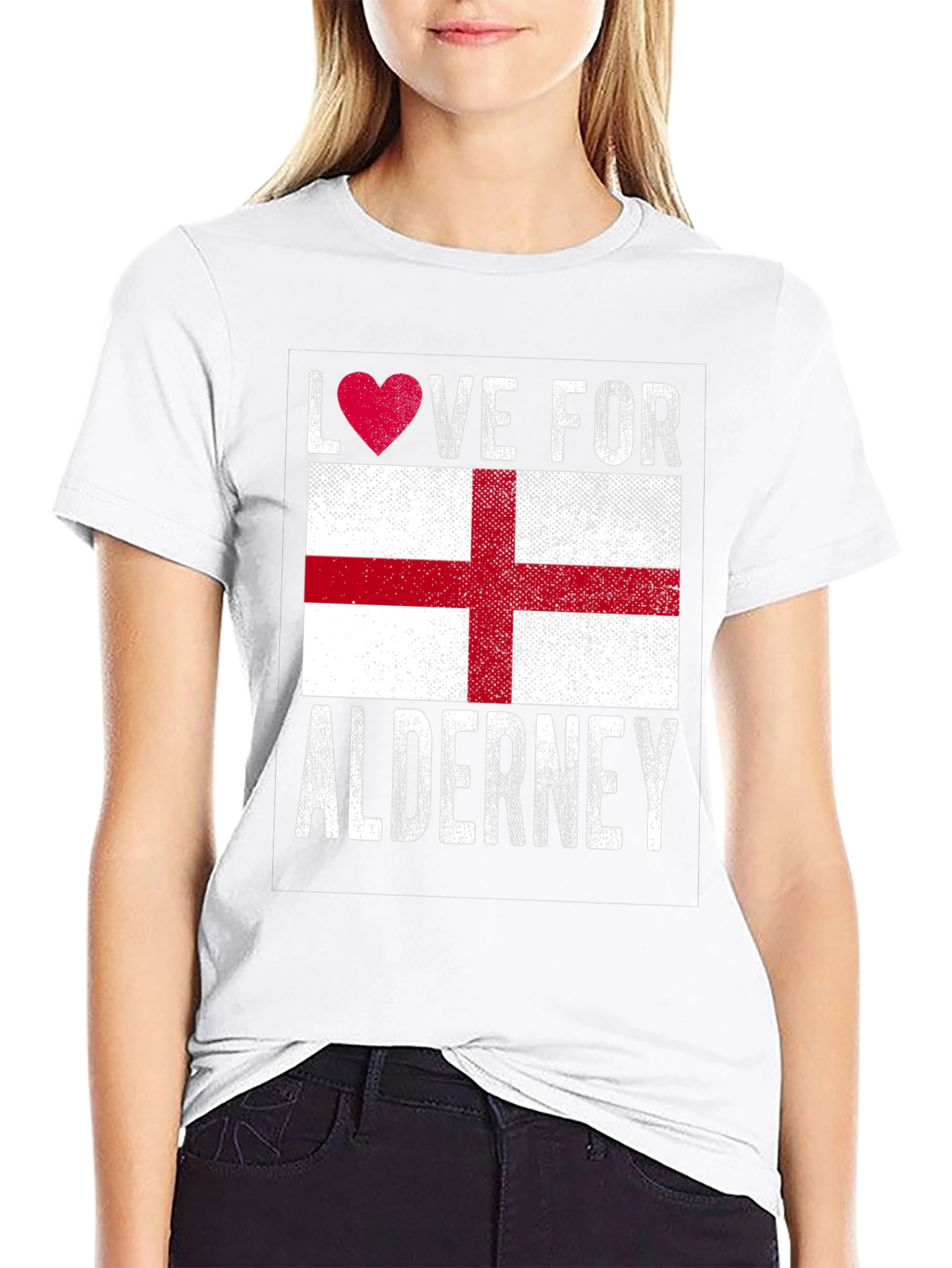 Black Love for Alderney Flag T-Shirt view 9