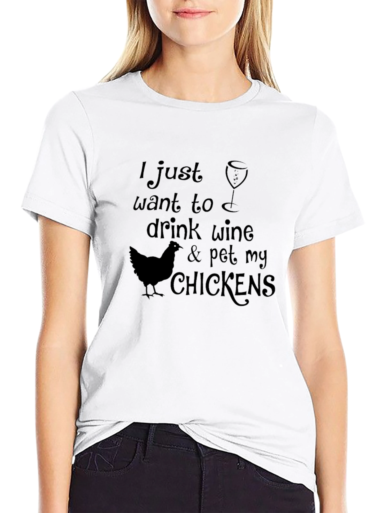 Black Wine & Chickens Graphic Tee - Relaxed Comfort view 9
