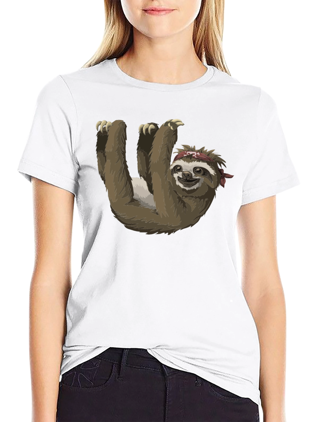 Black Sloth Bandit Black T-Shirt view 9