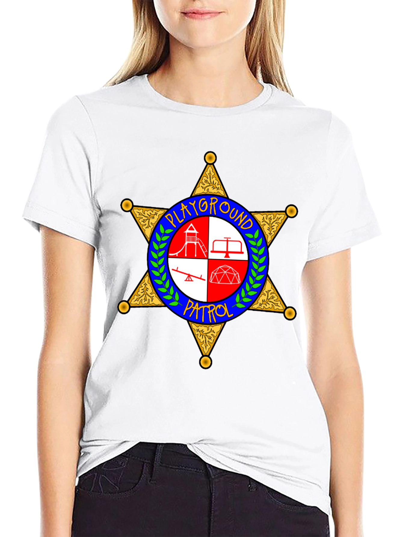 Black Playground Patrol Sheriff Star T-Shirt view 9