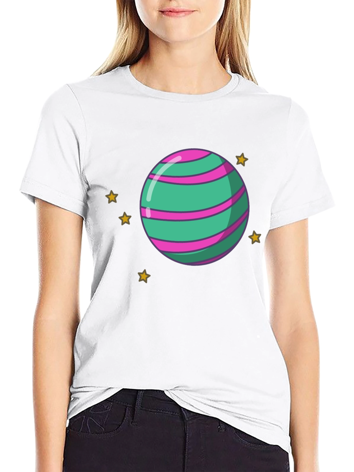 Black Planet Graphic Tee - Trendy Black Cotton T-Shirt view 9