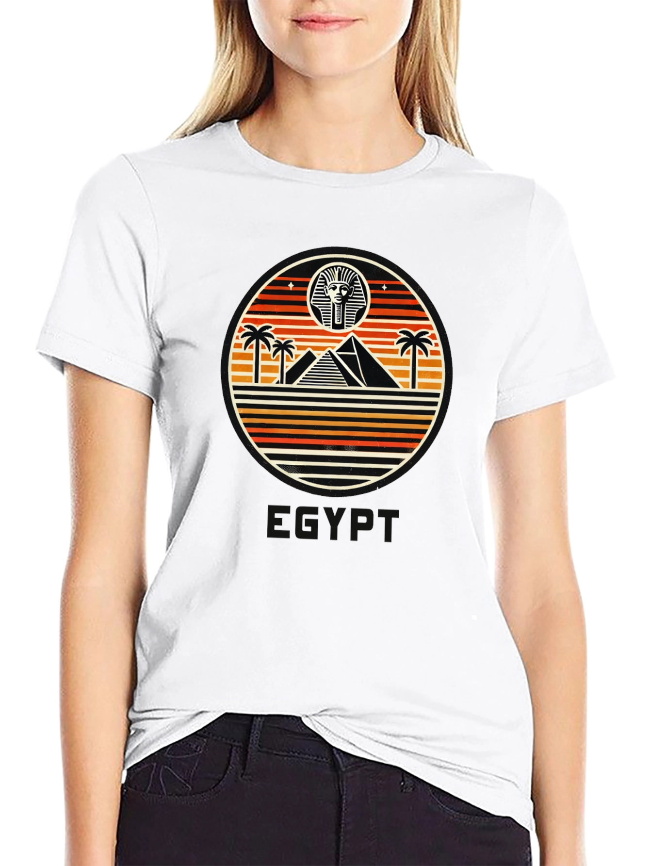 Black Retro Egyptian Pyramid T-Shirt view 9