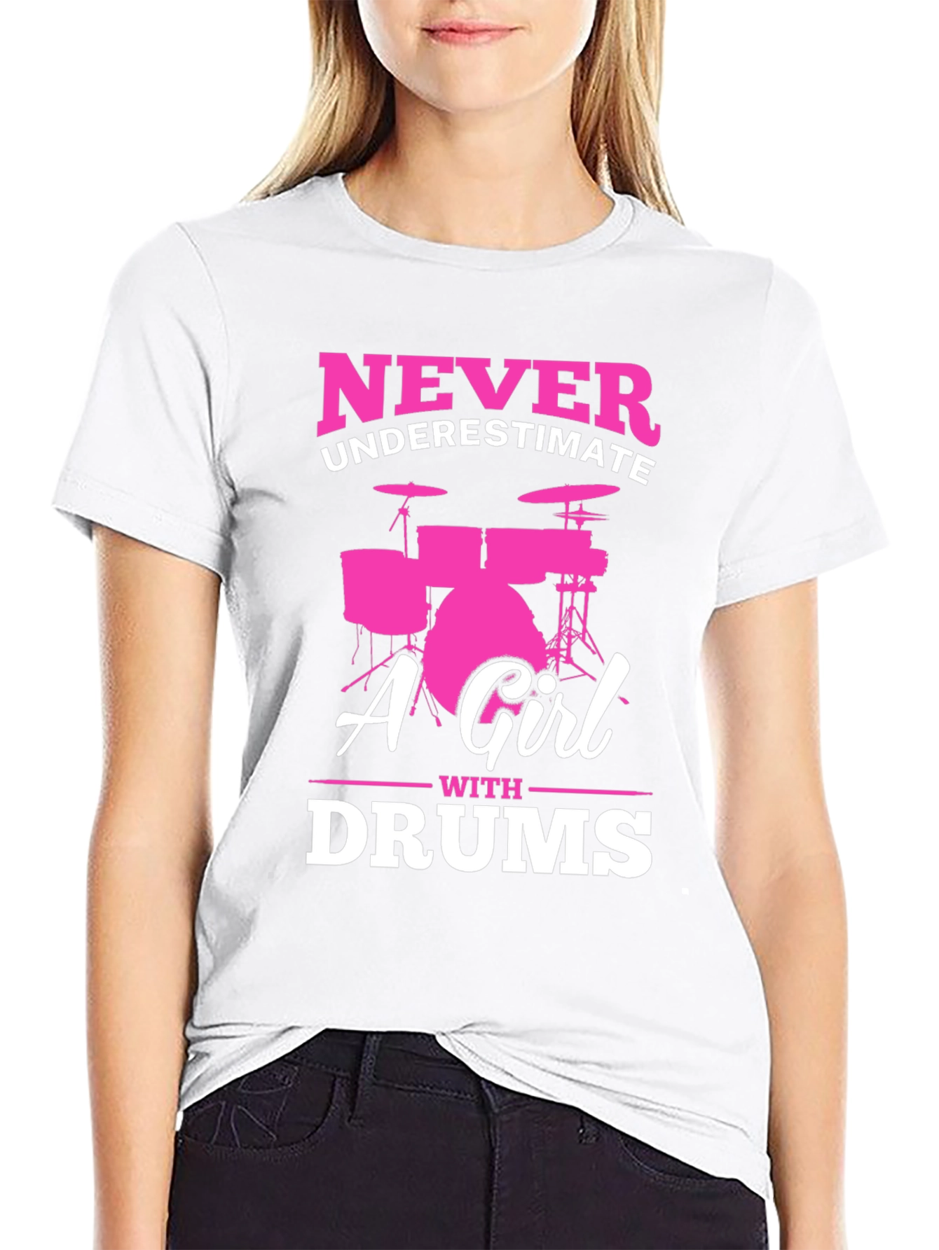 Black Never Underestimate A Girl With Drums T-Shirt view 9
