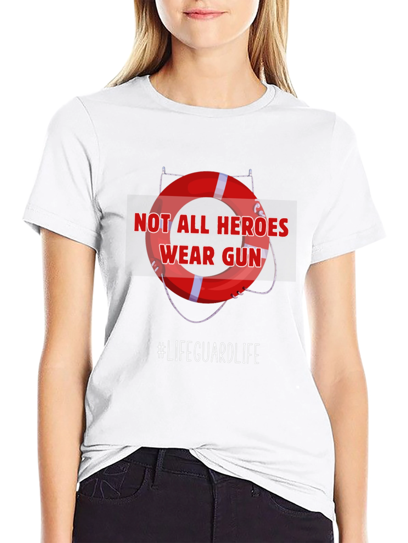 Black Lifeguard Hero T-Shirt - Not All Heroes Wear Guns view 9