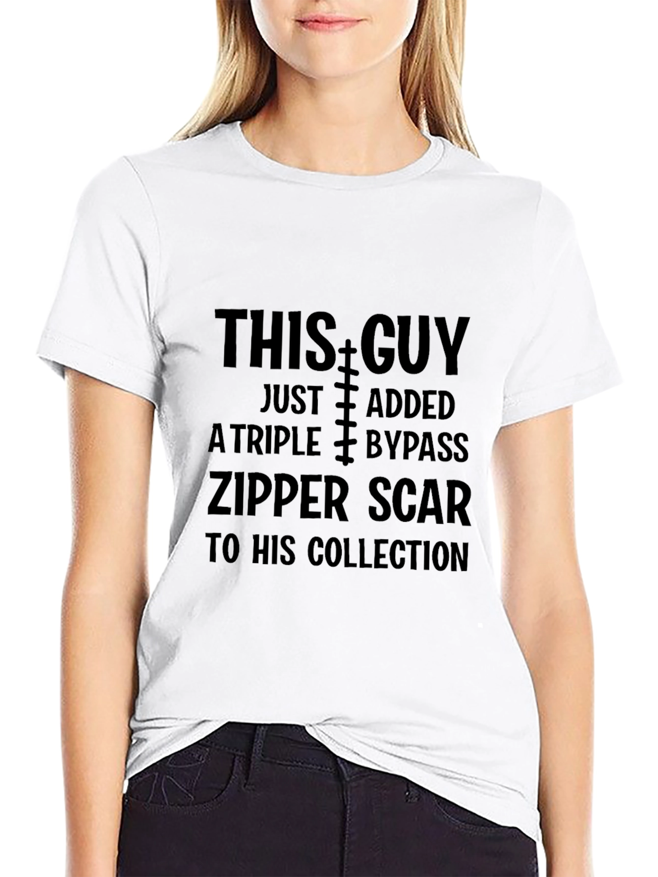Black Triple Bypass Zipper Scar T-Shirt view 9
