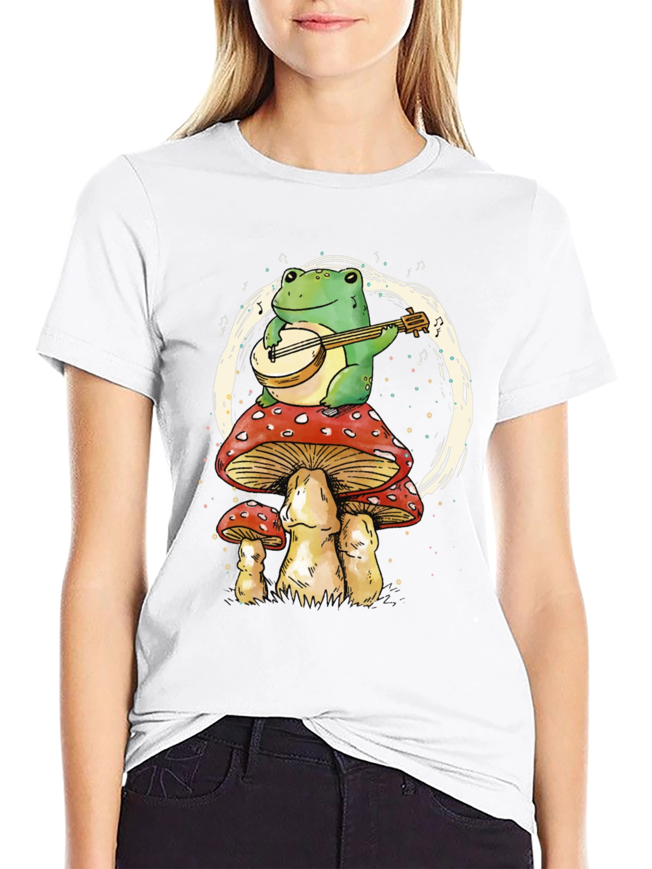 Black Frog on Mushroom T-Shirt view 9