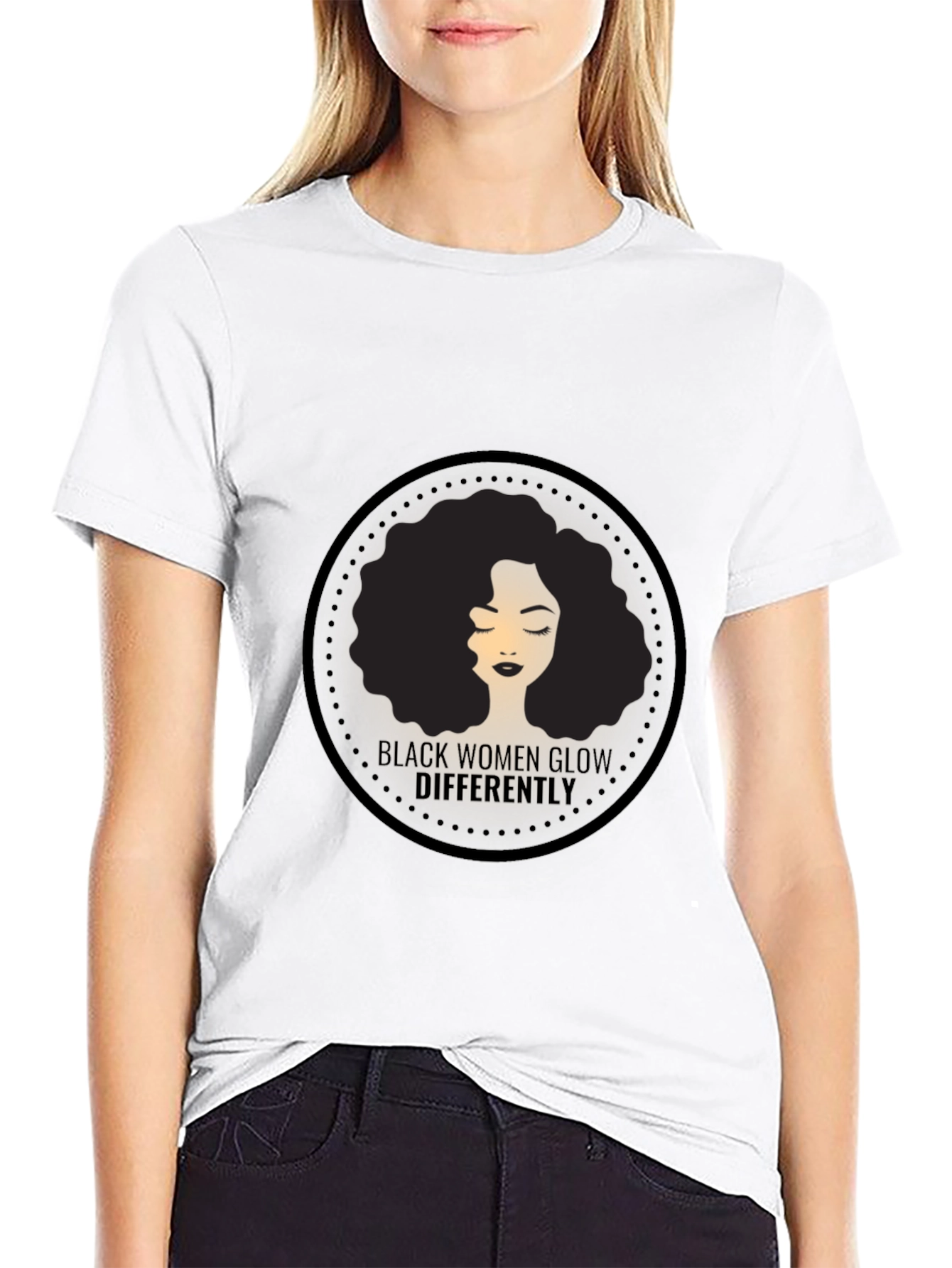 Black Black Women Glow Differently Graphic Tee view 9