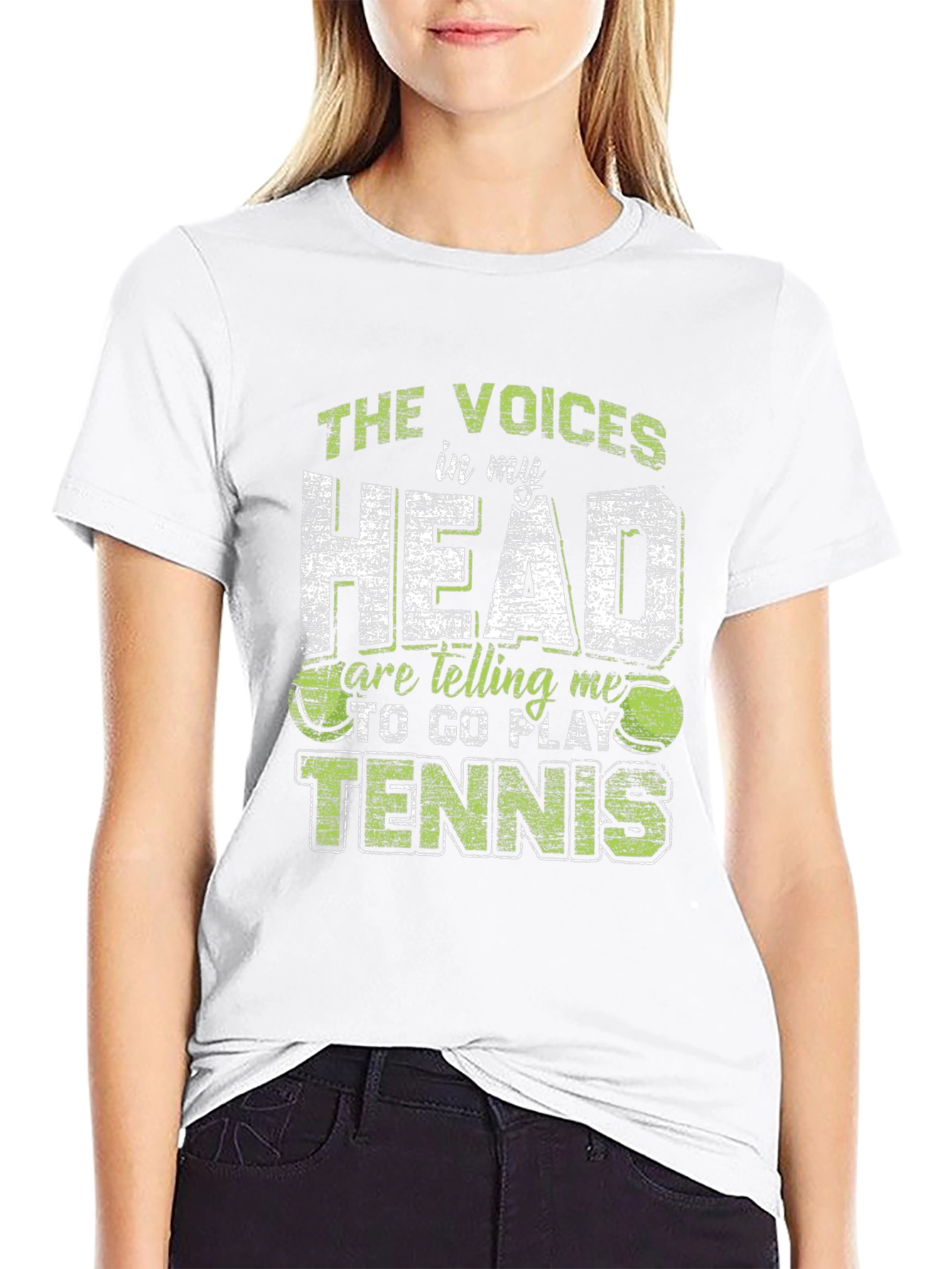 Black Tennis Lover T-Shirt - The Voices in My Head view 9