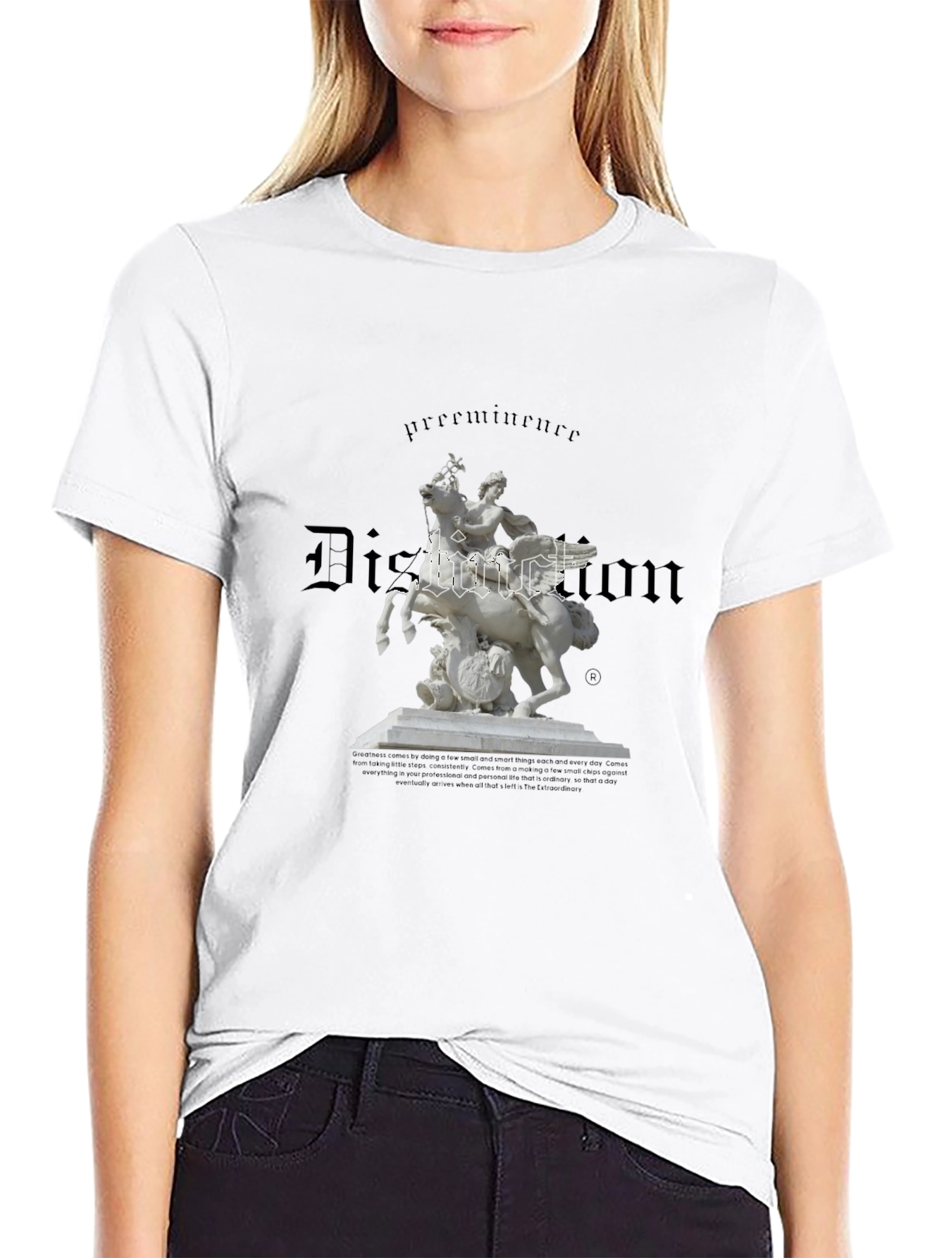 Black Statue Graphic Tee - Premium Cotton Blend view 9