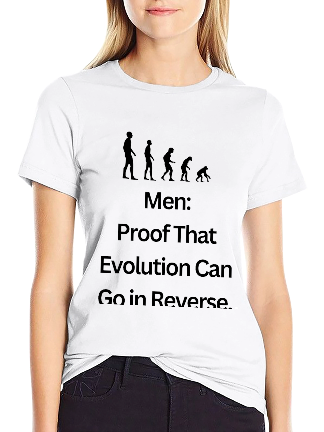 Black Evolution Reversal Graphic Tee - Funny Mens T-Shirt view 9