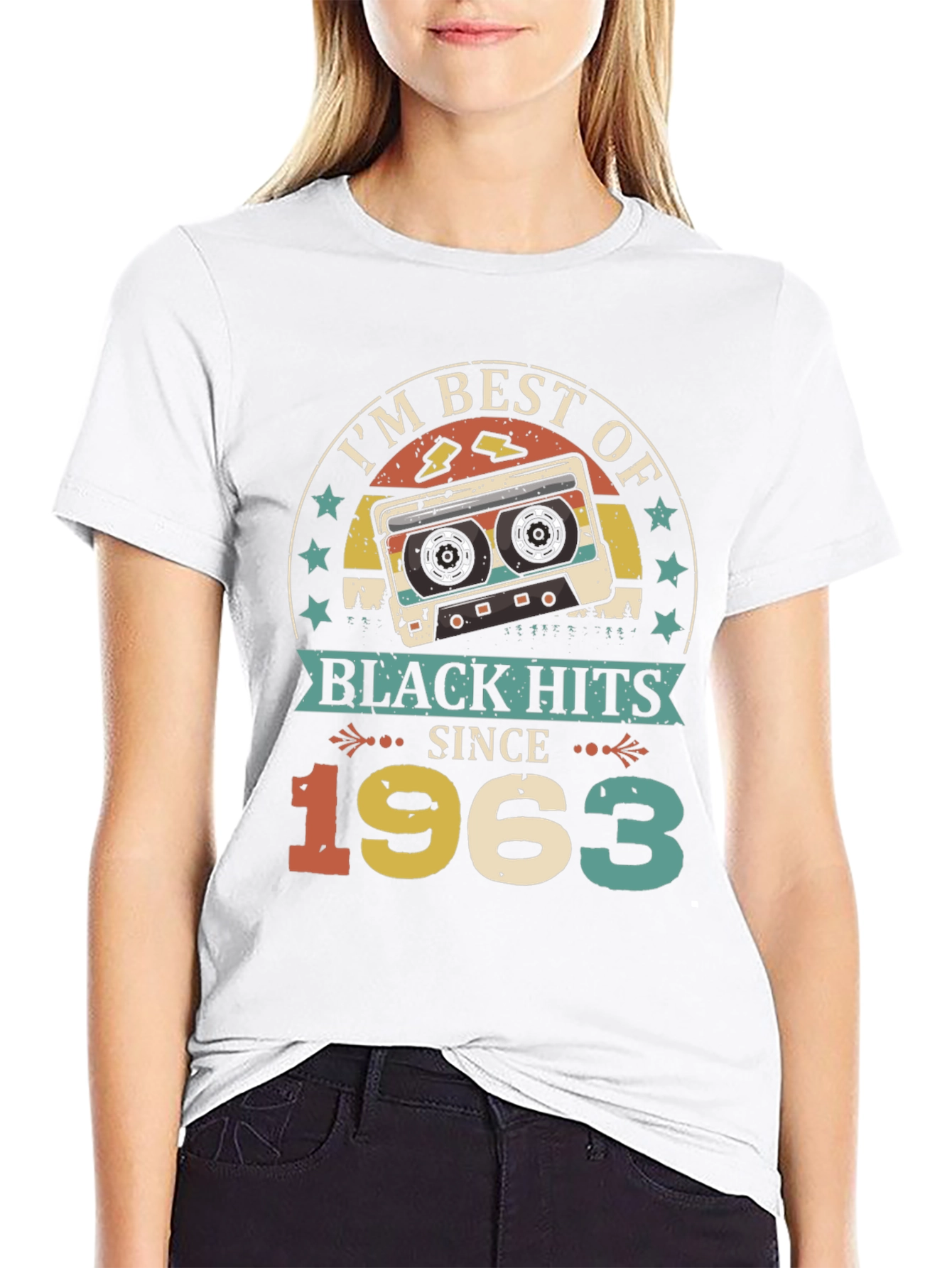 Black Best of Black Hits Since 1963 Cassette Tape T-Shirt view 9