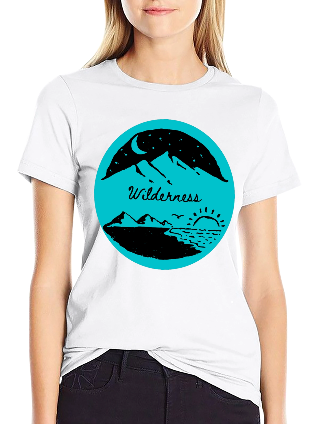 Black Wilderness Graphic Tee - Black Cotton Blend view 9